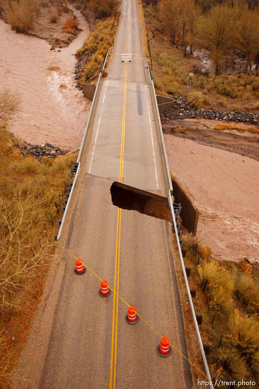 Trent Nelson  |  The Salt Lake Tribune
The bridge on the north end of Gunlock, damaged by flood conditions Wednesday, December 22, 2010.