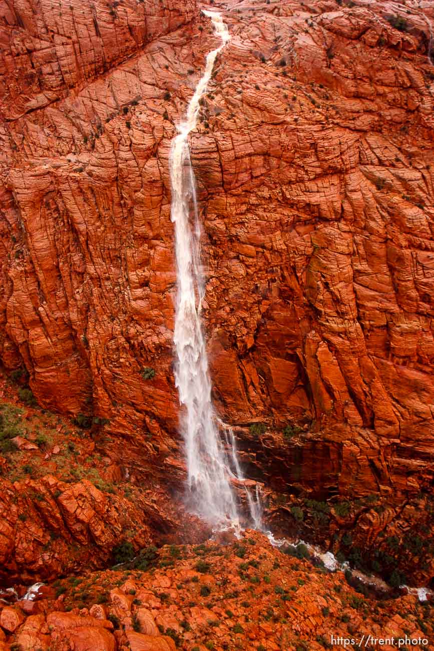 Trent Nelson  |  The Salt Lake Tribune
A mammoth waterfall outside of St. George, formed by rainwater, Wednesday, December 22, 2010.