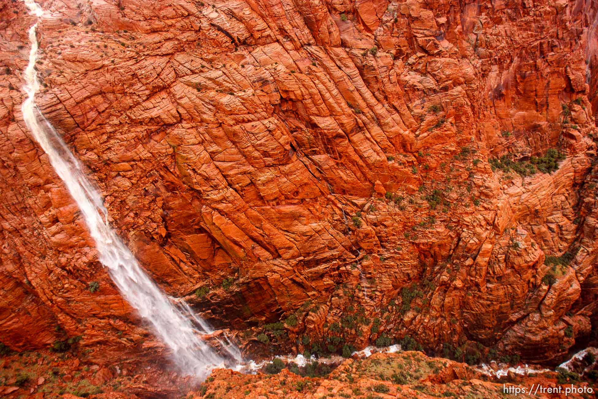 Trent Nelson  |  The Salt Lake Tribune
A mammoth waterfall outside of St. George, formed by rainwater, Wednesday, December 22, 2010.