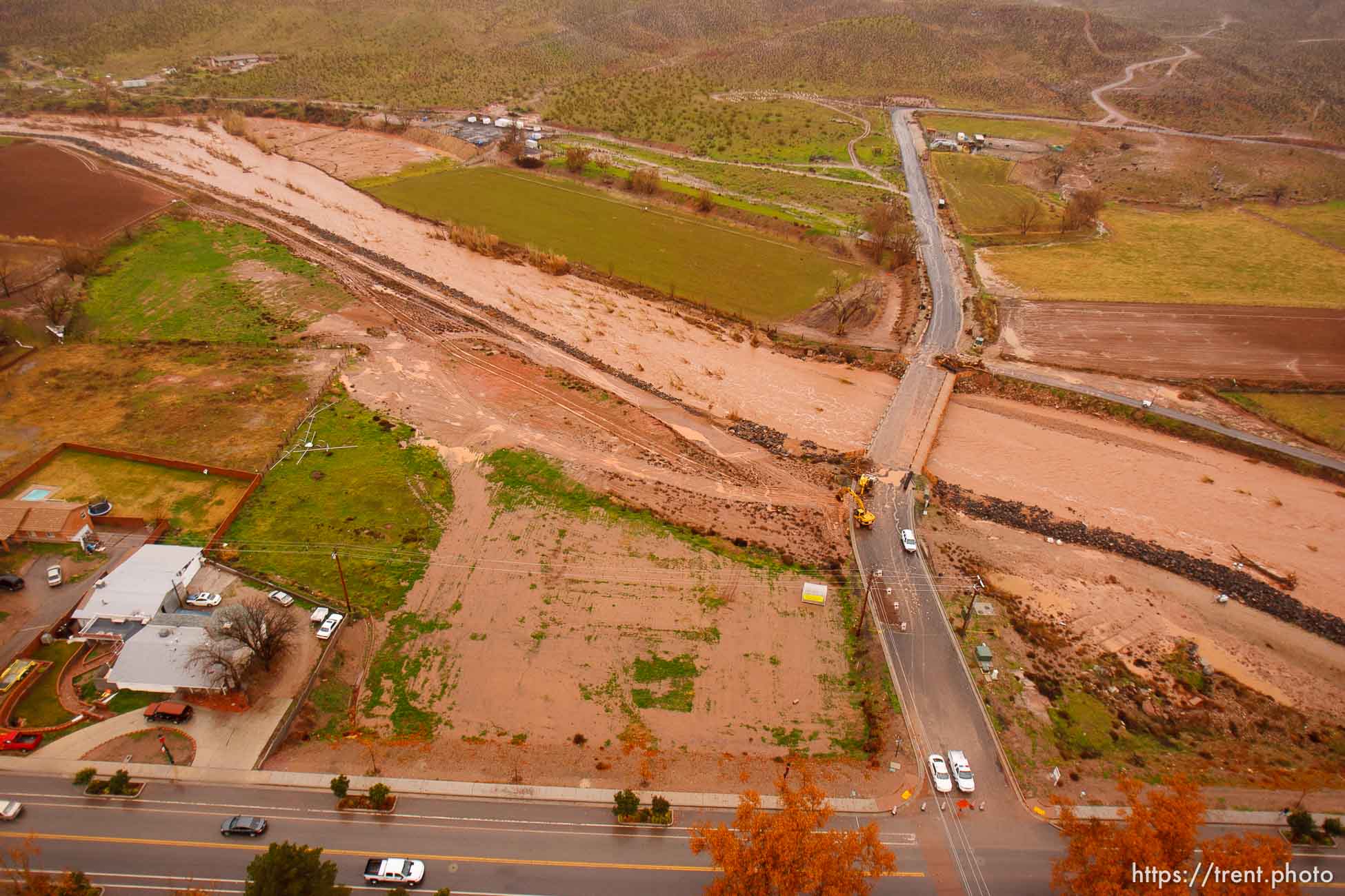 Trent Nelson  |  The Salt Lake Tribune
Aerial views of flooding in St. George, Wednesday, December 22, 2010. Santa Clara River through Santa Clara.