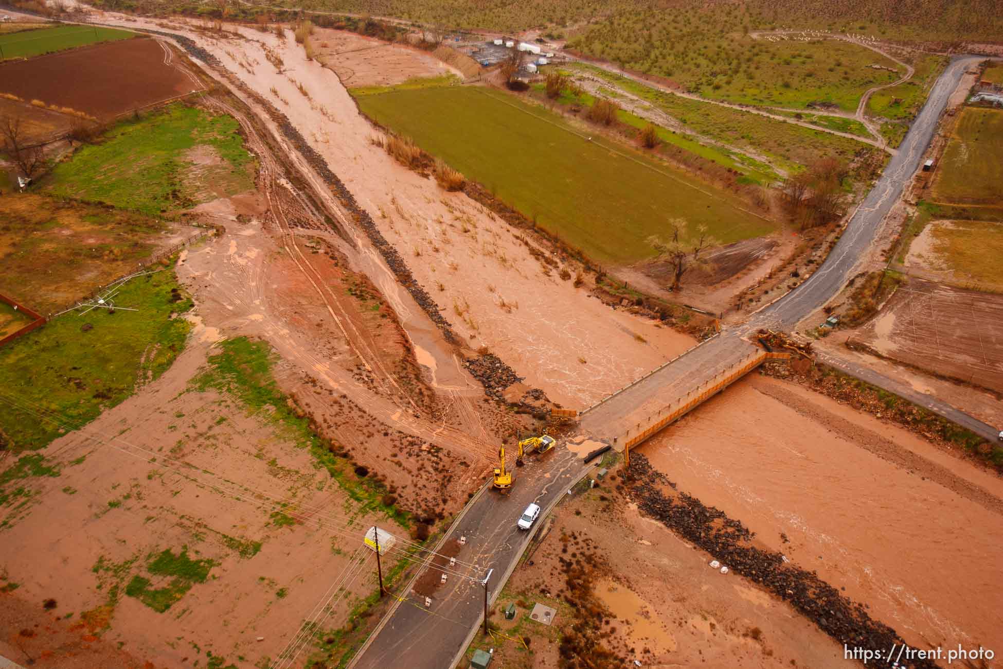 Trent Nelson  |  The Salt Lake Tribune
Aerial views of flooding in St. George, Wednesday, December 22, 2010. Santa Clara River through Santa Clara.