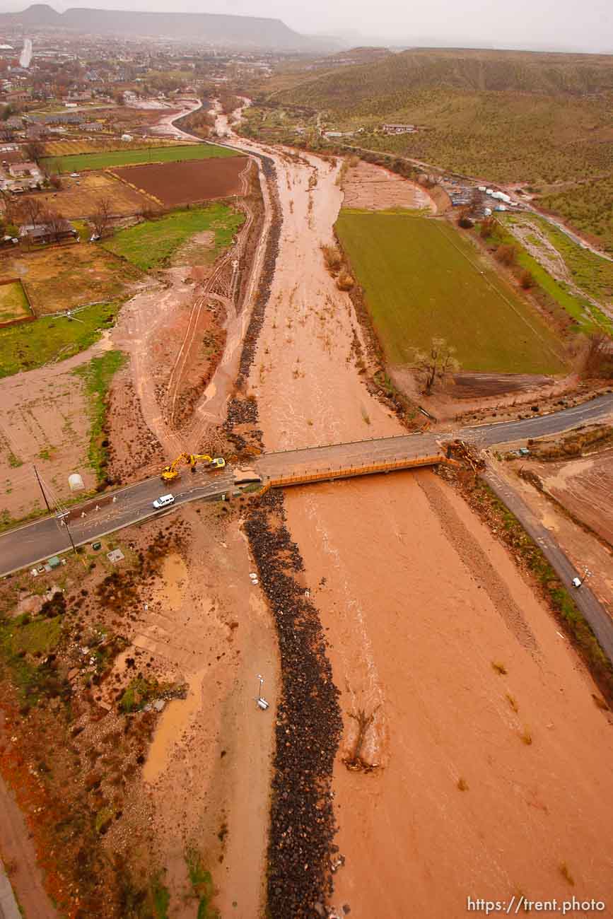 Trent Nelson  |  The Salt Lake Tribune
Aerial views of flooding in St. George, Wednesday, December 22, 2010. Santa Clara River through Santa Clara.