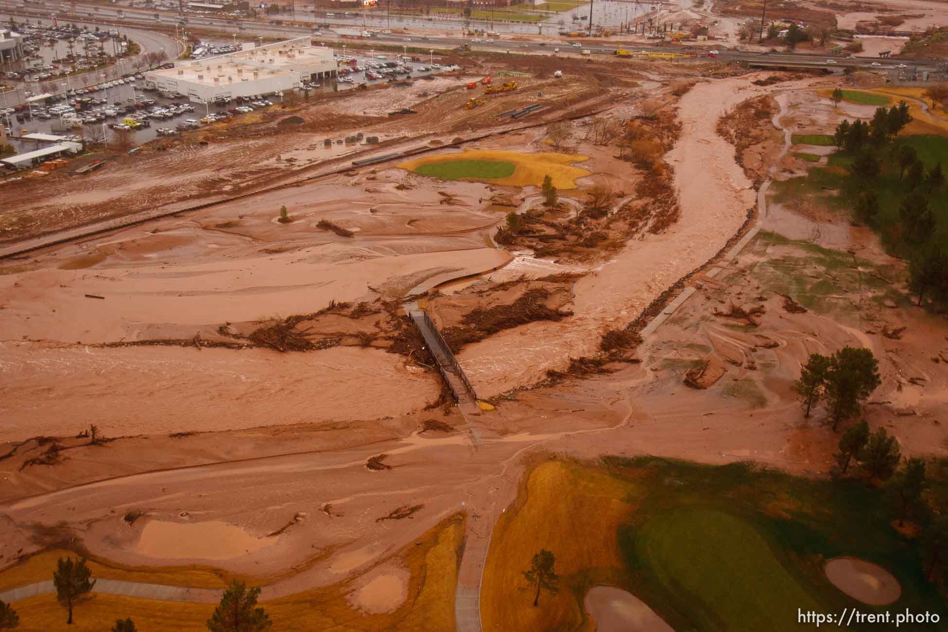 Trent Nelson  |  The Salt Lake Tribune
Aerial views of flooding in St. George, Wednesday, December 22, 2010. Southgate golf course.