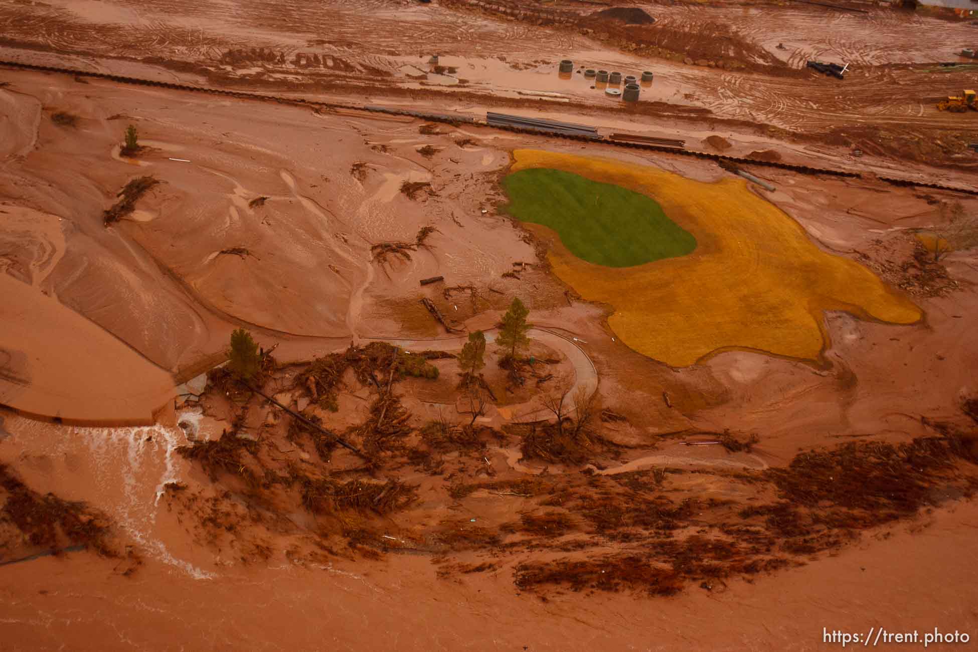 Trent Nelson  |  The Salt Lake Tribune
Aerial views of flooding in St. George, Wednesday, December 22, 2010. Southgate golf course.