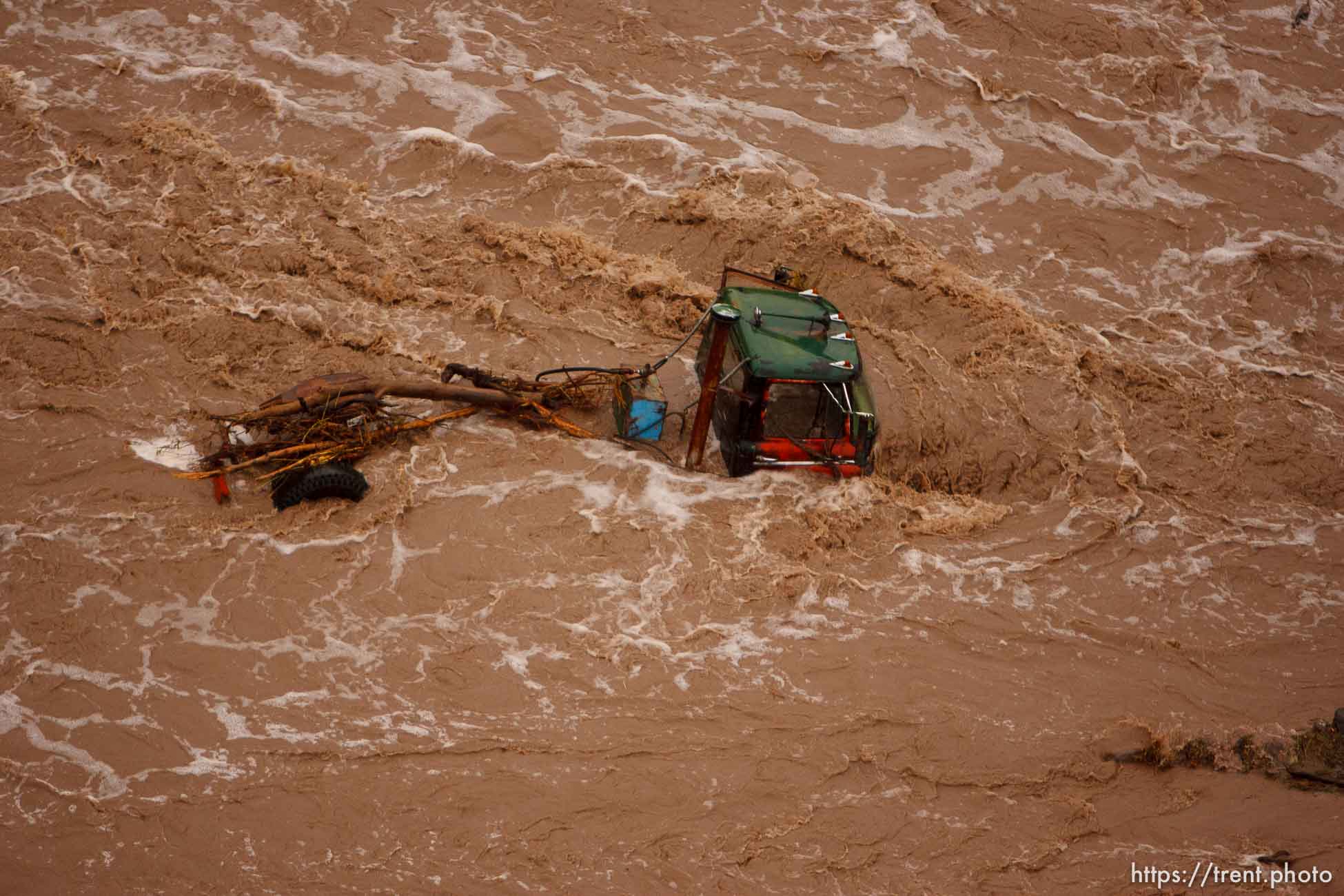 Trent Nelson  |  The Salt Lake Tribune
A truck in the middle of Beaver Dam Wash in Motoqua, Utah, Wednesday, December 22, 2010.