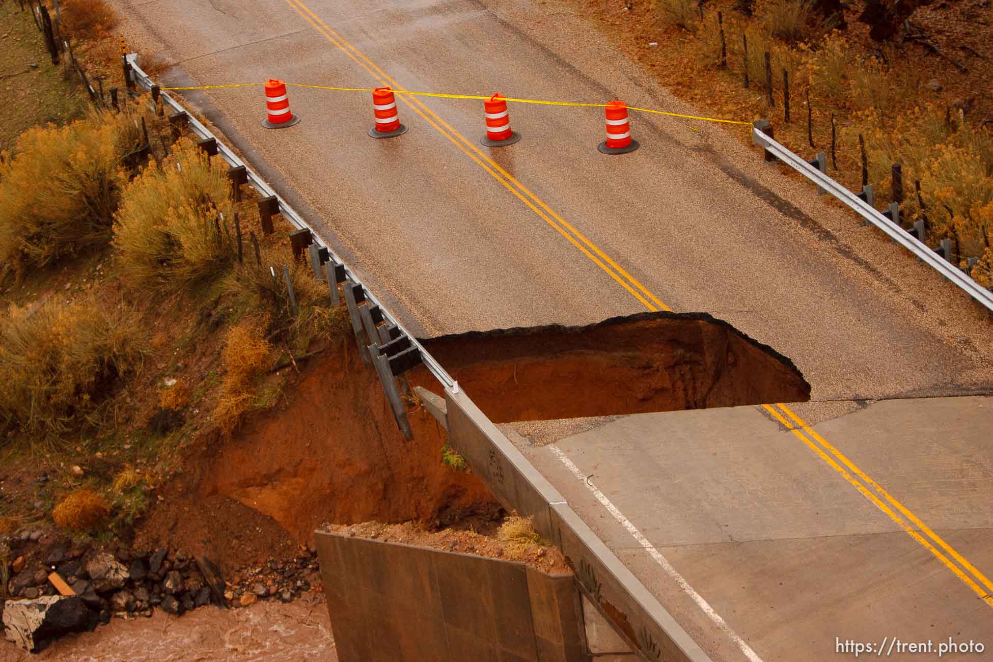 Trent Nelson  |  The Salt Lake Tribune
The bridge on the north end of Gunlock, damaged by flood conditions Wednesday, December 22, 2010.