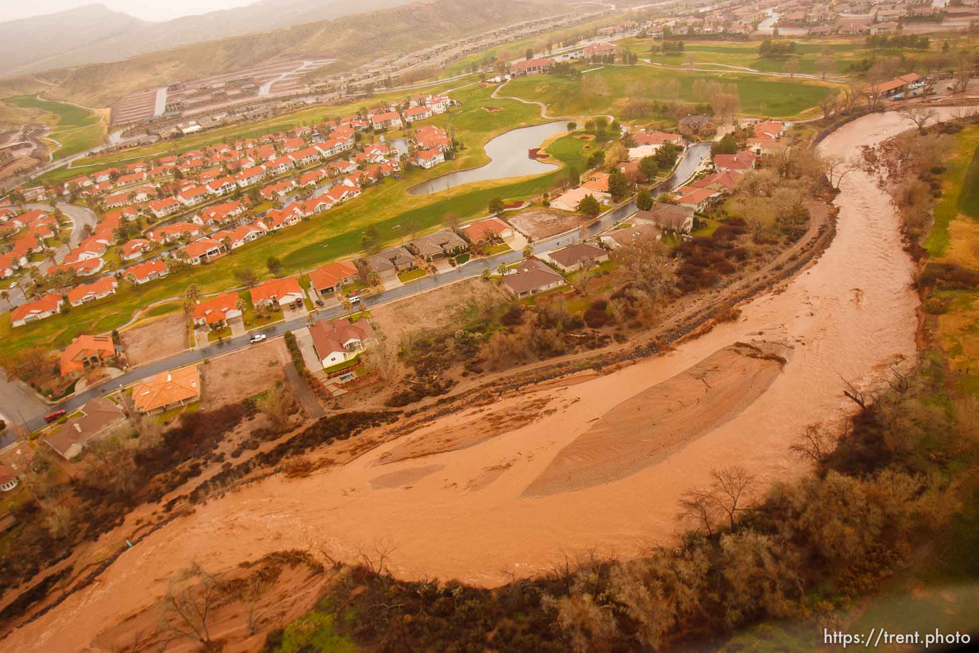 Trent Nelson  |  The Salt Lake Tribune
Aerial views of flooding in St. George, Wednesday, December 22, 2010. Santa Clara River in Santa Clara