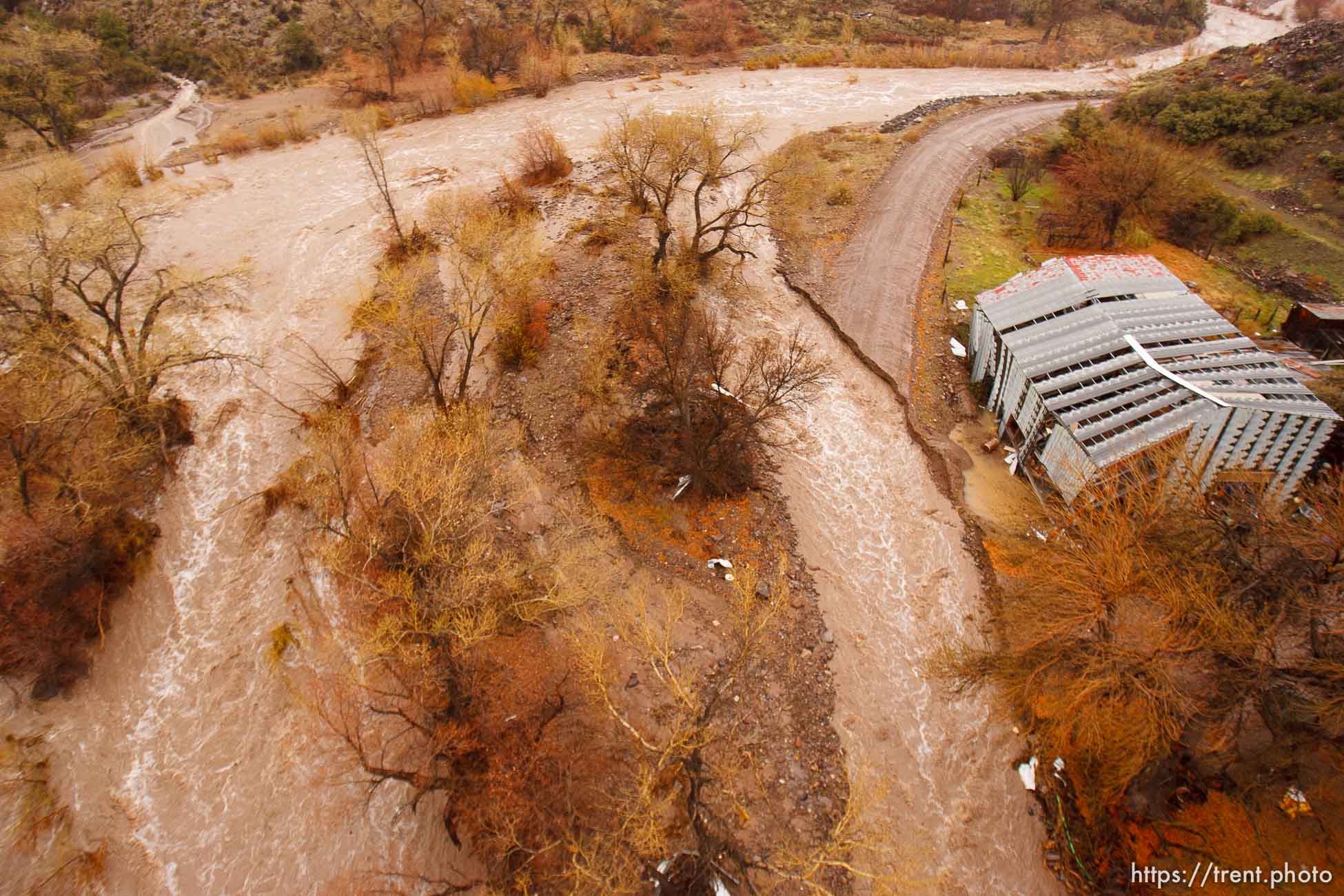 Trent Nelson  |  The Salt Lake Tribune
A road washed out by Beaver Dam Wash in Motoqua, Utah, Wednesday, December 22, 2010.