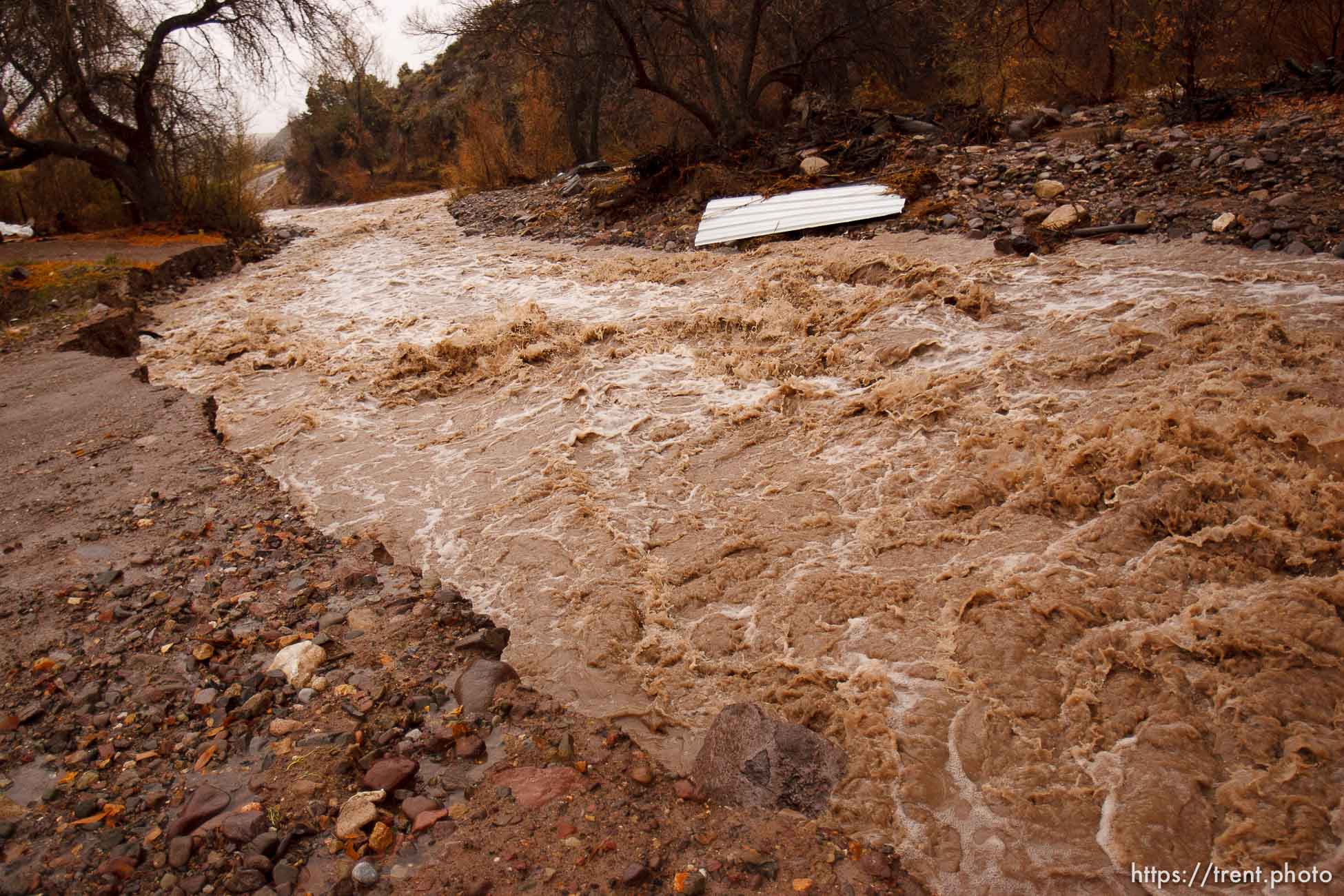 Trent Nelson  |  The Salt Lake Tribune
A road washed out by Beaver Dam Wash in Motoqua, Utah, Wednesday, December 22, 2010.