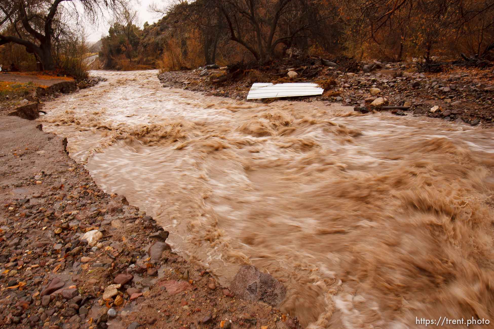 Trent Nelson  |  The Salt Lake Tribune
A road washed out by Beaver Dam Wash in Motoqua, Utah, Wednesday, December 22, 2010.