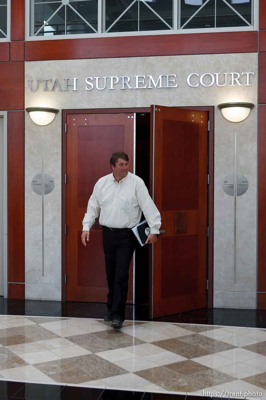 Trent Nelson  |  The Salt Lake Tribune
Willie Jessop walks out of the Utah Supreme Court, after arguments were heard in Salt Lake City, Utah, Tuesday, April 12, 2011, on cases involving the FLDS Church's United Effort Plan (UEP) land trust.