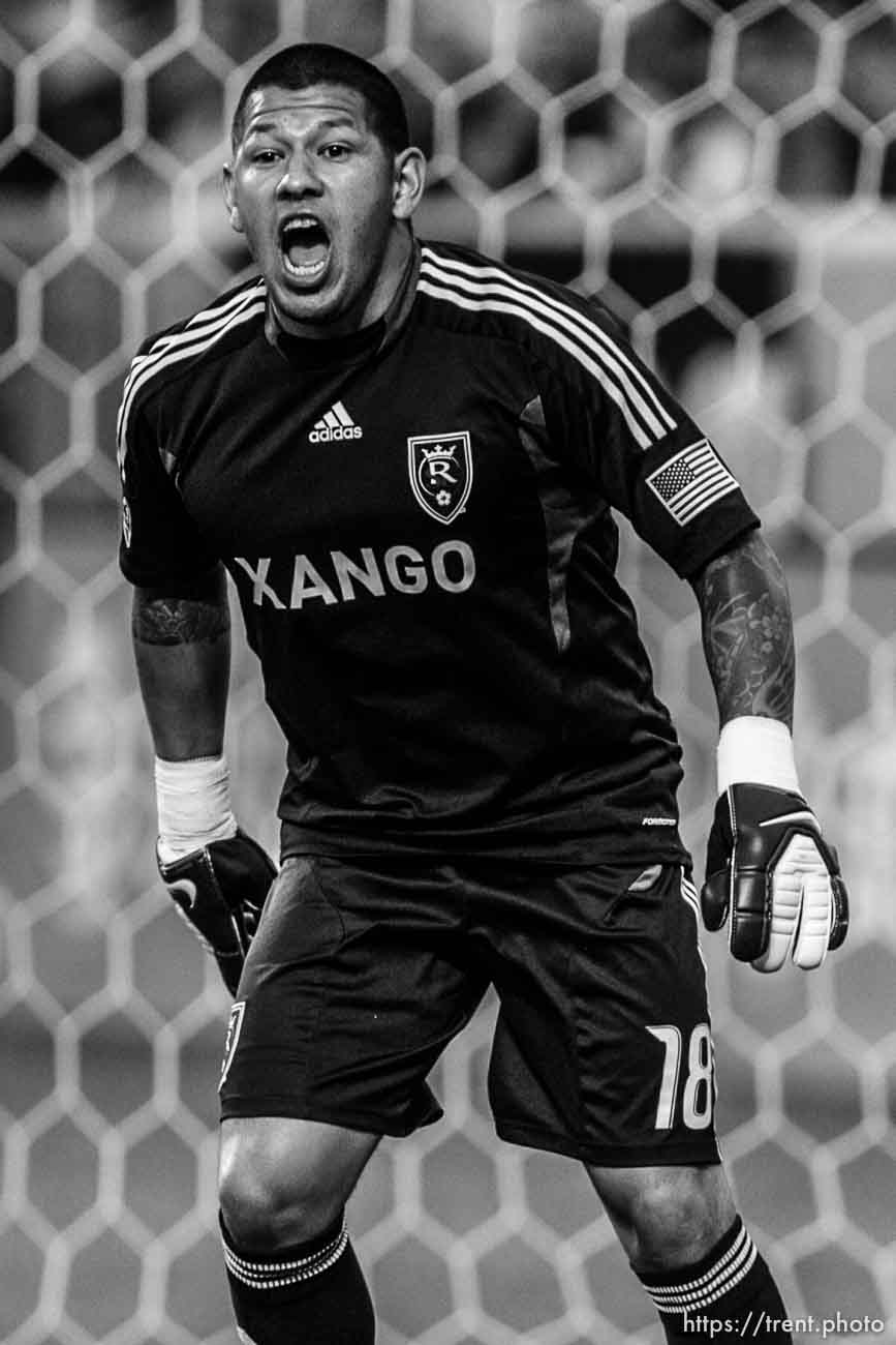 Trent Nelson  |  The Salt Lake Tribune
RSL goalkeeper Nick Rimando directing the defense, Real Salt Lake vs. FC Dallas at Rio Tinto Stadium in Sandy, Utah, Saturday, July 9, 2011