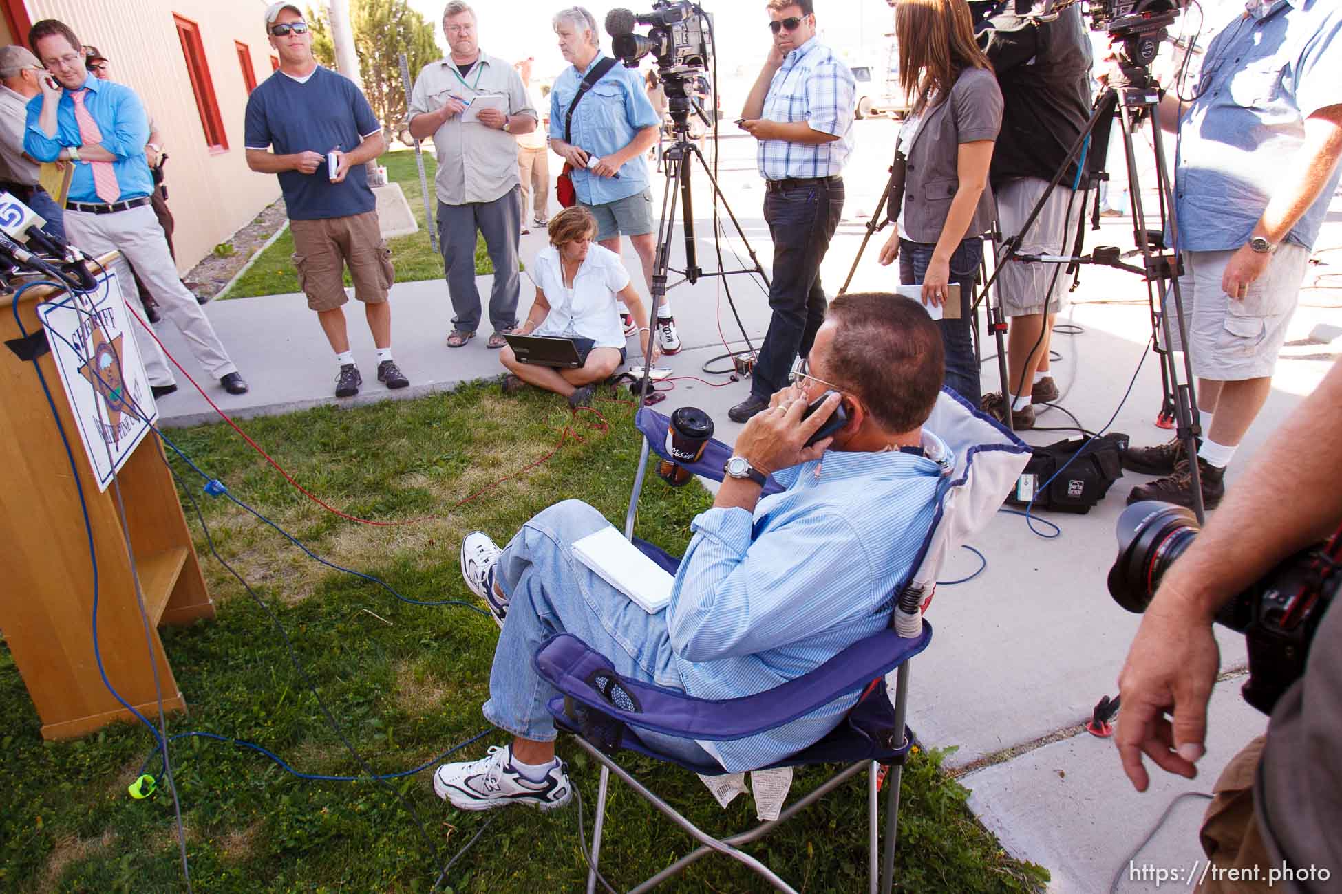 Trent Nelson  |  The Salt Lake Tribune
West Valley City public information officer Mike Powell speaks at a press conference regarding the 2009 disappearance of Susan Powell, in Ely, Nevada, Friday August 19, 2011. marcos