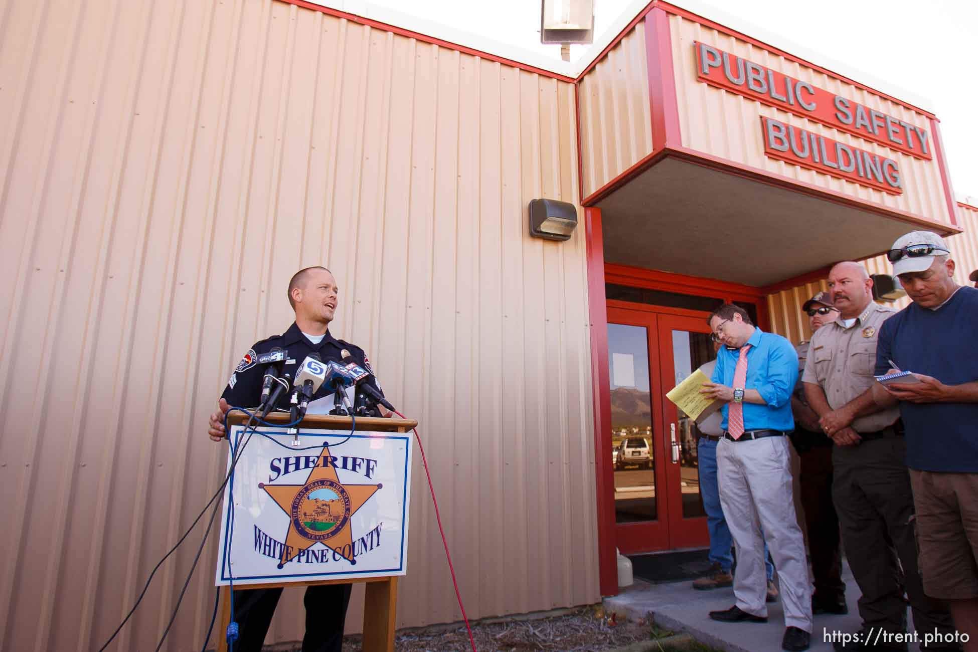 Trent Nelson  |  The Salt Lake Tribune
West Valley City public information officer Mike Powell speaks at a press conference regarding the 2009 disappearance of Susan Powell, in Ely, Nevada, Friday August 19, 2011