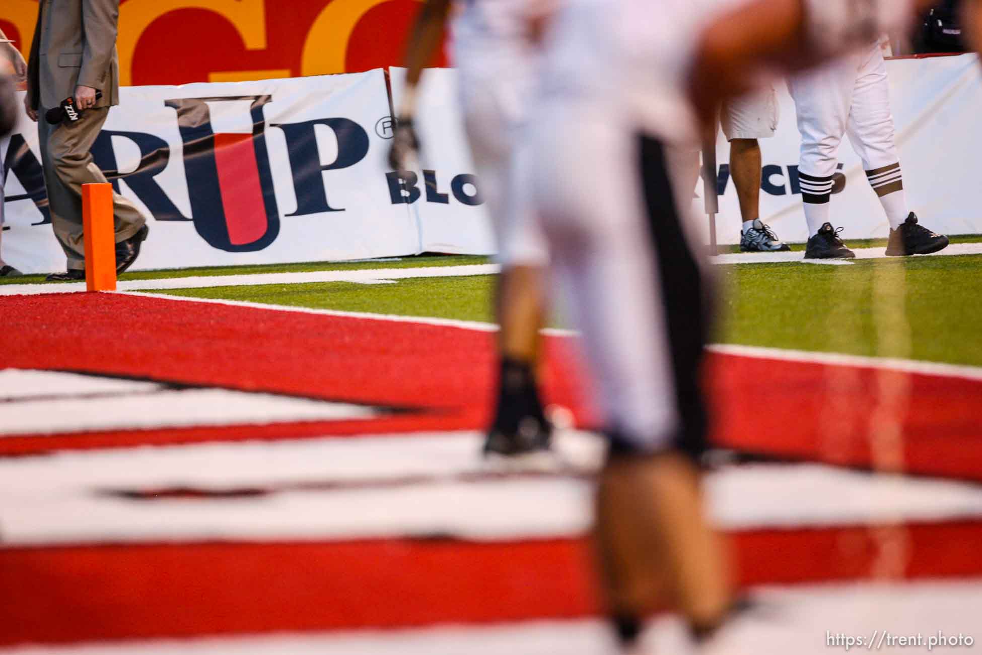 Trent Nelson  |  The Salt Lake Tribune
Herriman's David Christensen pukes. Herriman vs. Riverton High School football at Rice-Eccles Stadium in Salt Lake City, Utah, Saturday, August 27, 2011.