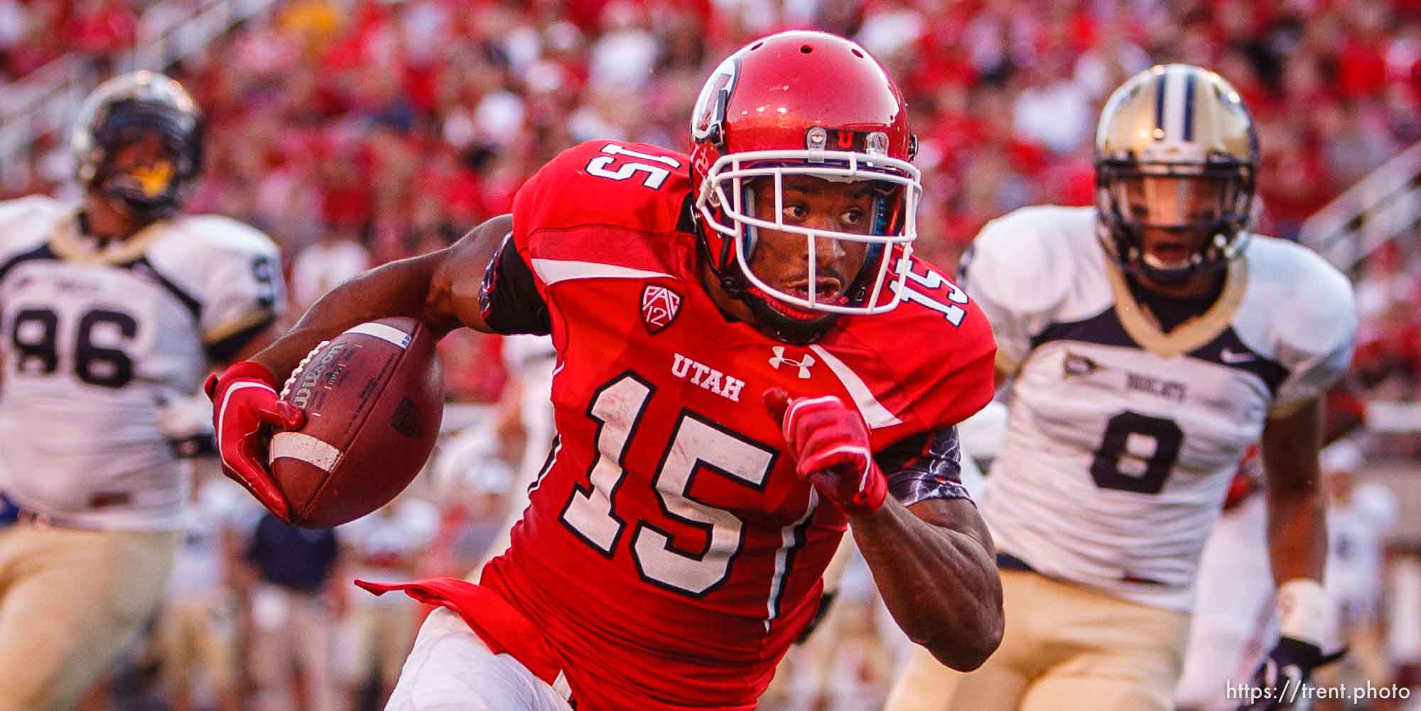 Trent Nelson  |  The Salt Lake Tribune
. Utah vs. Montana State in Salt Lake City, Utah, Thursday, September 1, 2011. john white runs for touchdown