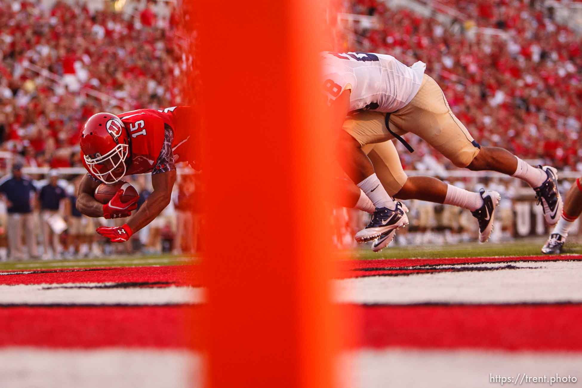 Trent Nelson  |  The Salt Lake Tribune
. Utah vs. Montana State in Salt Lake City, Utah, Thursday, September 1, 2011. john white touchdown