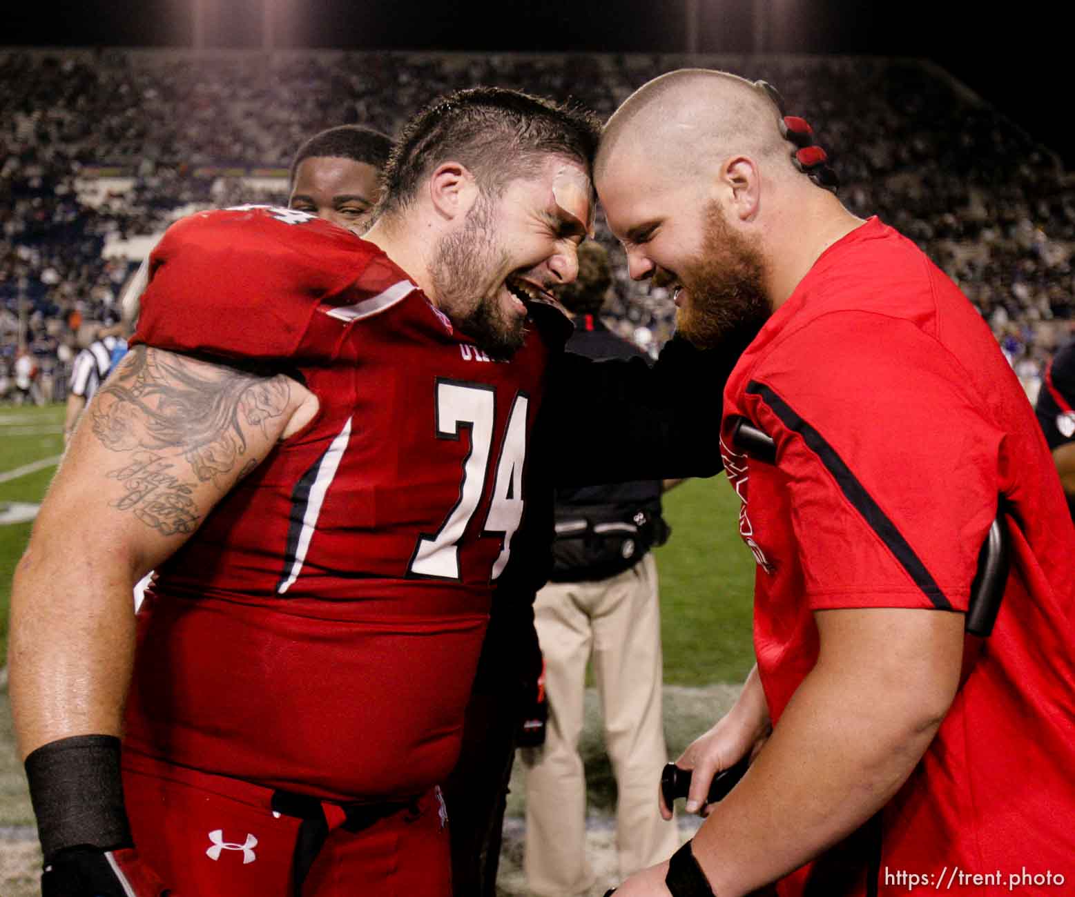 Trent Nelson  |  The Salt Lake Tribune
BYU vs. Utah, college football in Provo, Utah, Saturday, September 17, 2011. Utah's Sam Brenner Utah's Tony Bergstrom