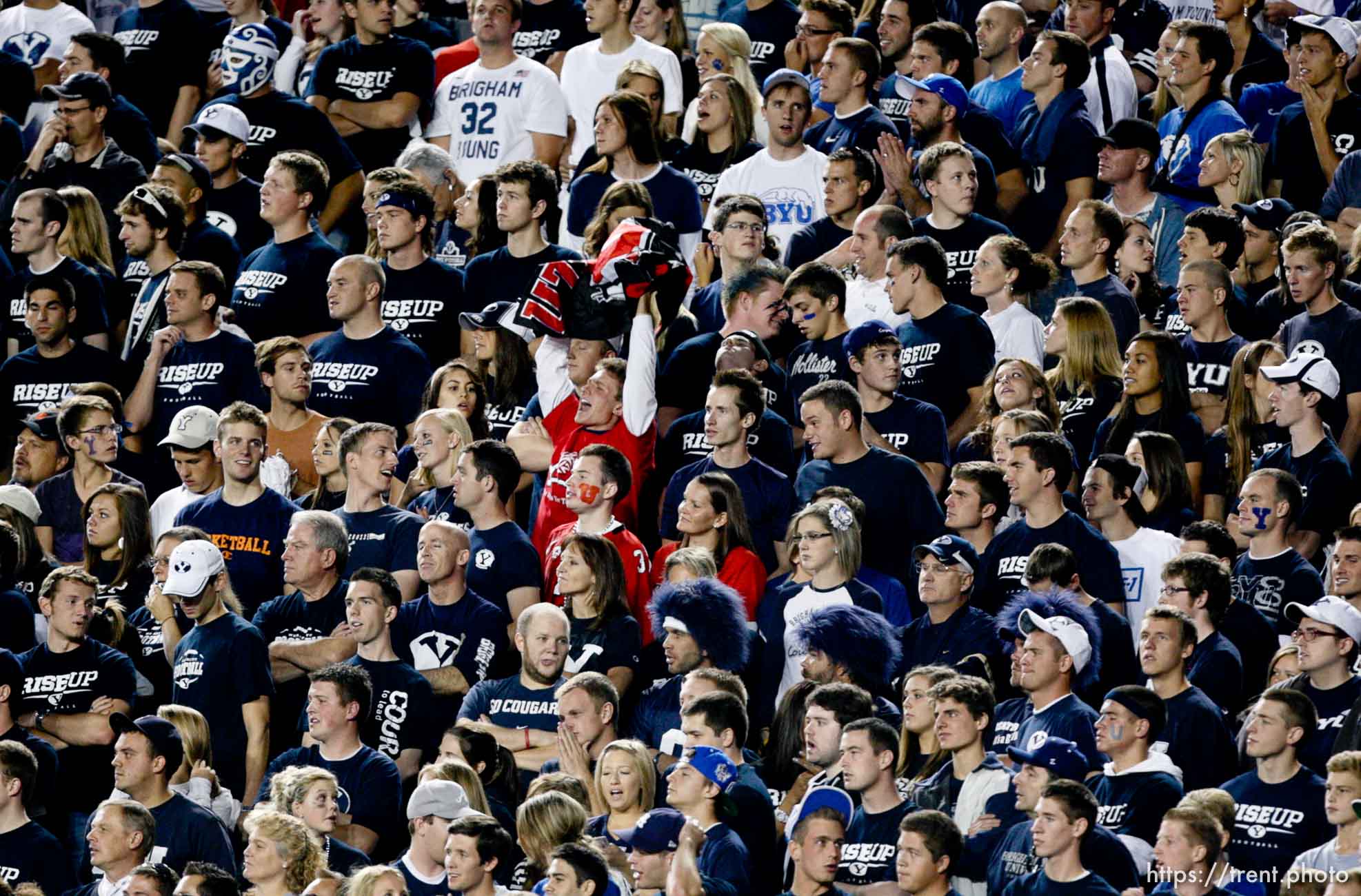 Trent Nelson | The Salt Lake Tribune
fans during BYU's game against Utah at Lavell Edwards Stadium in Provo, Utah September 17, 2011.