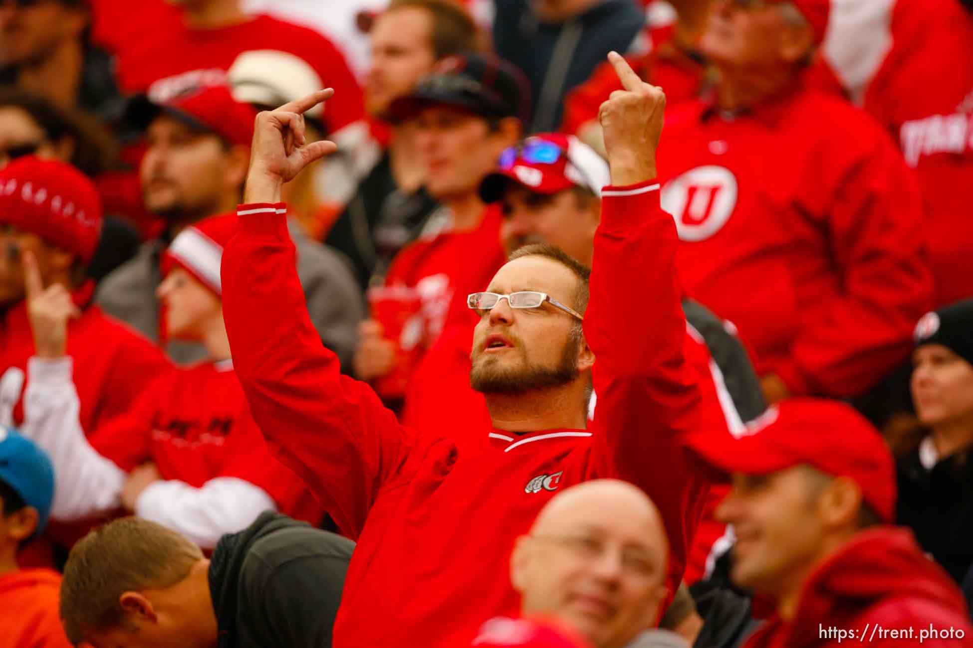 Trent Nelson  |  The Salt Lake Tribune
Fan. during the second quarter, Utah vs. Arizona State, college football at Rice-Eccles Stadium in Salt Lake City, Utah, Saturday, October 8, 2011.