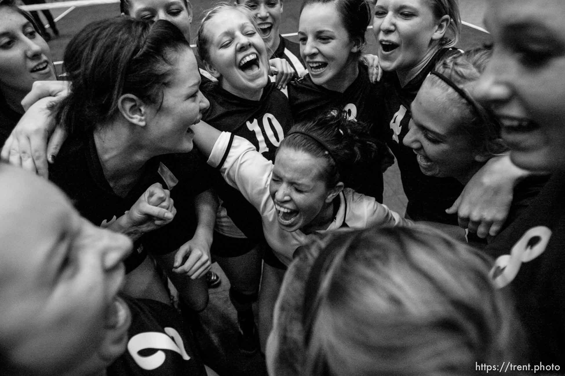 Trent Nelson  |  The Salt Lake Tribune
Morgan takes the 3A state high school volleyball championship, defeating Snow Canyon 3-0 at Utah Valley University in Orem, UT on Friday, October 28, 2011. Jaesee Dye in white shirt