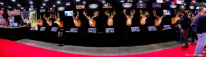 Expo attendees walk past Eastmans' 2012 Trophy Deer Tour display at the International Sportsmen's Exposition Saturday, March 17, 2012 at the South Towne Exposition Center in Sandy, Utah.