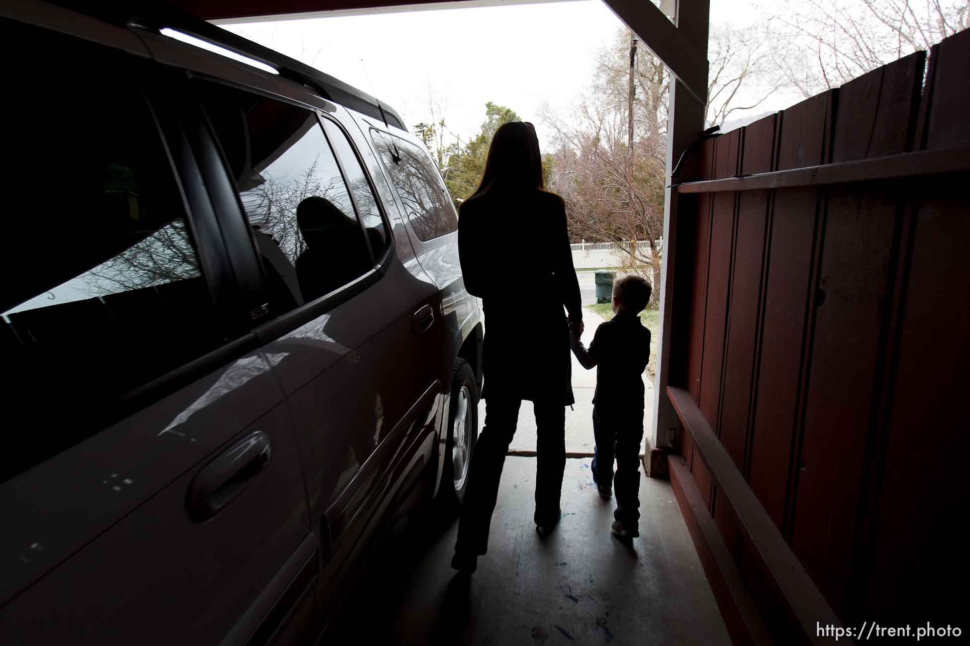 Trent Nelson  |  The Salt Lake Tribune
Jen Carver with her son T.J. after picking him up from day care, Wednesday, March 28, 2012 in Ogden, Utah. U.S. Army veteran Jen Carver served two tours in Iraq and is now a full time college student with an on-campus job while raising her 4-year-old son.