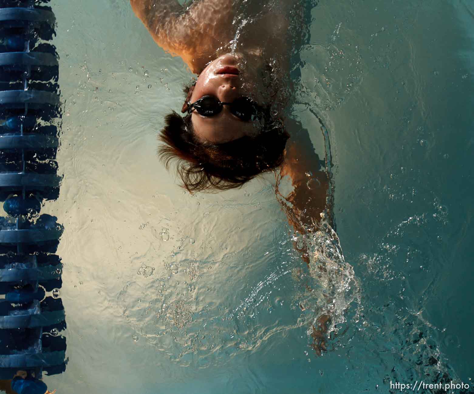 Trent Nelson  |  The Salt Lake Tribune
Benjamin Hulleberg swimming laps as part of the Race Swami program at the Northwest Recreation Center Wednesday, April 25, 2012 in Salt Lake City, Utah. Race Swami is an outreach program that teaches kids in Rose Park and Glendale to swim, but also introduces kids to overall physical wellness and gives them social direction and help when needed. There are about 50 kids in the program, and all of the coaches are volunteers.