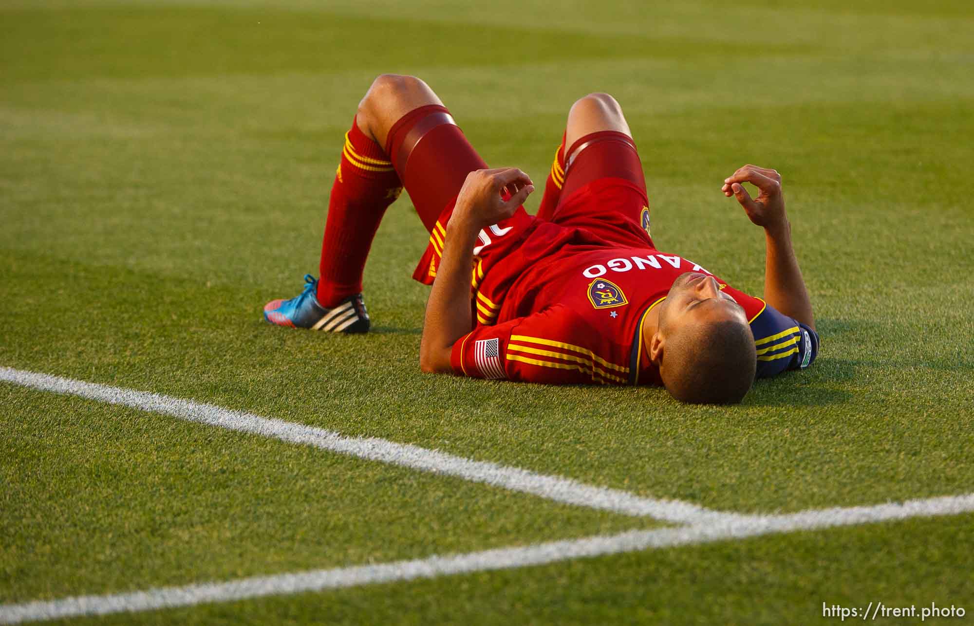 Trent Nelson  |  The Salt Lake Tribune
RSL's Alvaro Saborio reacts to a near miss in the second half as Real Salt Lake hosts the L.A. Galaxy, MLS Soccer at Rio Tinto Stadium Wednesday, June 20, 2012 in Salt Lake City, Utah.