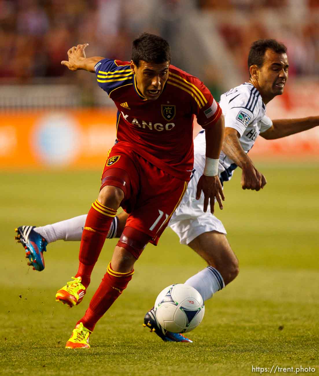 Trent Nelson  |  The Salt Lake Tribune
RSL's Javier Morales with the ball, as Real Salt Lake hosts the L.A. Galaxy, MLS Soccer at Rio Tinto Stadium Wednesday, June 20, 2012 in Salt Lake City, Utah.