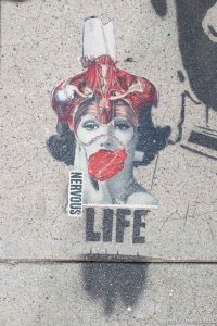 nervous life stencil, melrose ave. in Los Angeles, California on Saturday, July 7, 2012.