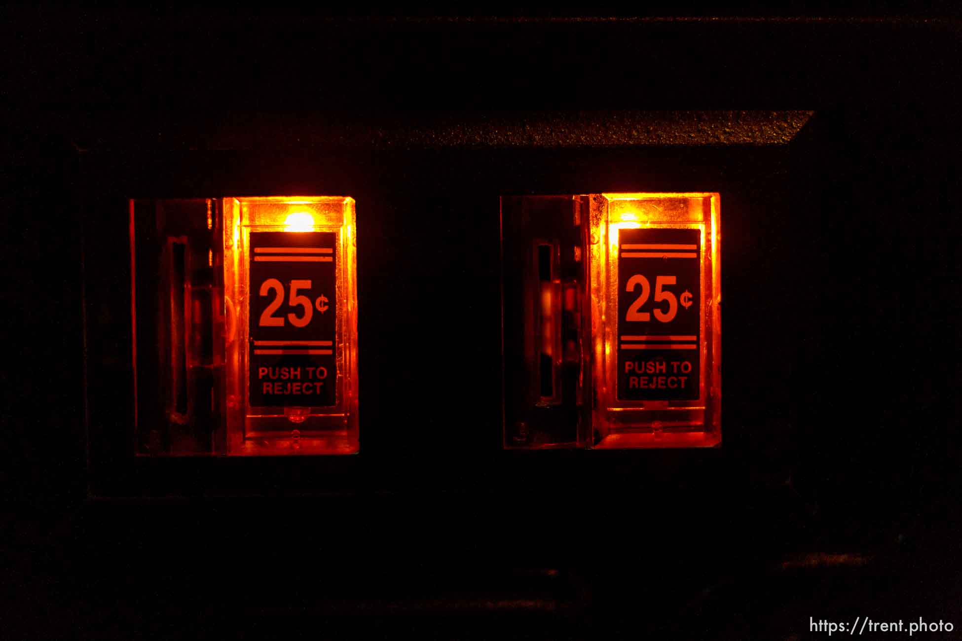 coin slot. Pinball machines at Playland Not at the Beach, in El Cerrito, California on Sunday, July 8, 2012.