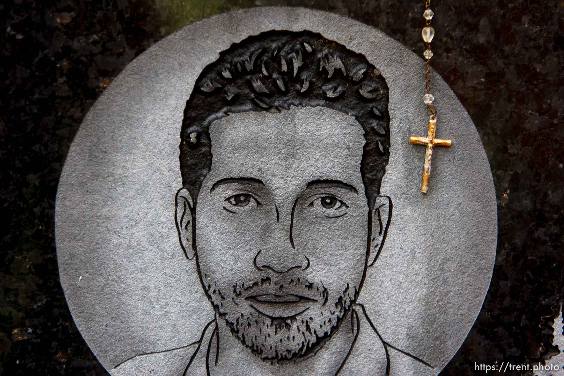 Trent Nelson  |  The Salt Lake City
At the memorial to six miners and three rescuers who died in the 2007 Crandall Canyon Mine disaster near Huntington, Utah, a marker for Jose Luis Hernandez. Photographed on Wednesday, August 1, 2012.