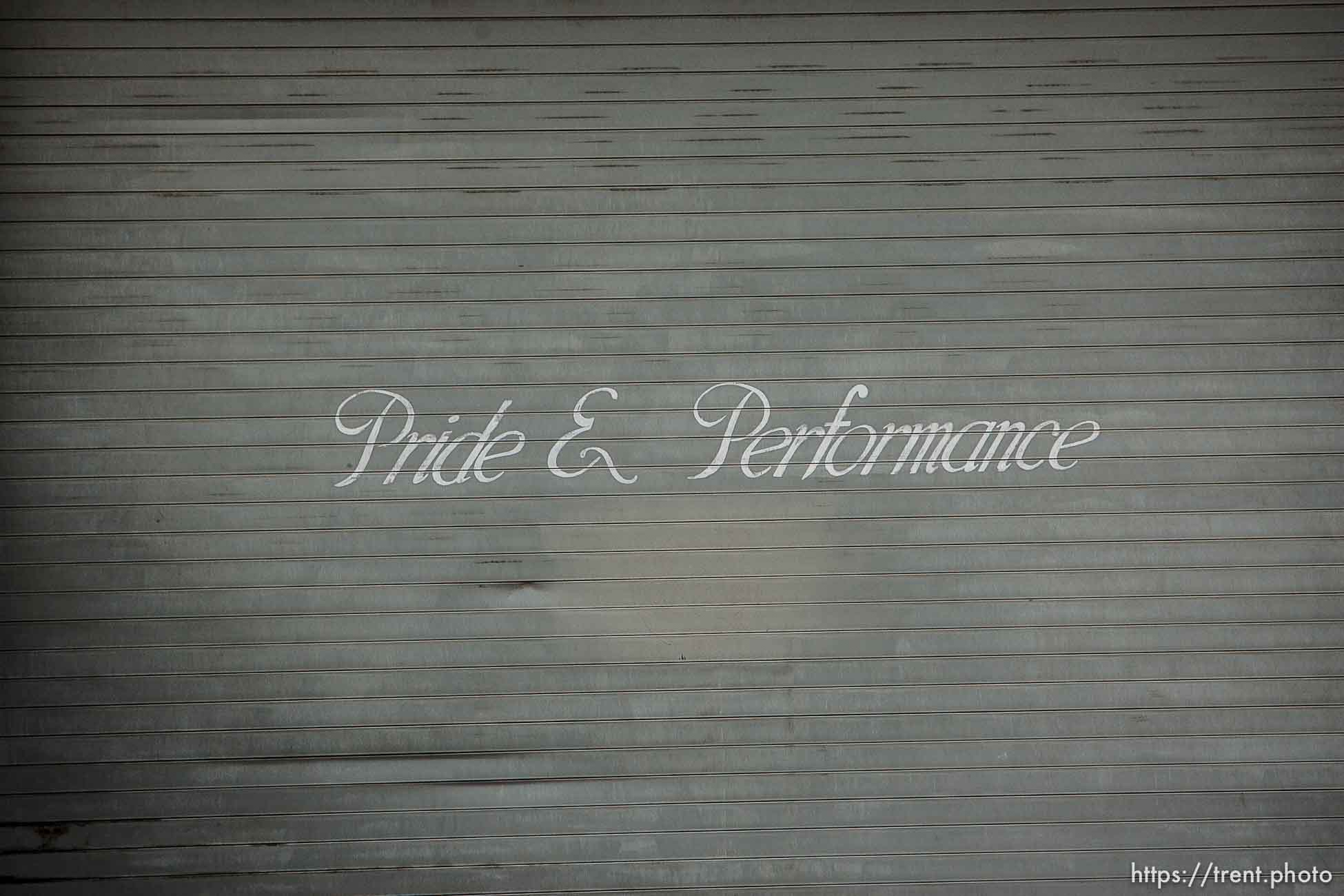 Trent Nelson  |  The Salt Lake City
Pride and Performance sign at the Crandall Canyon Mine. Photographed on Wednesday, August 1, 2012.