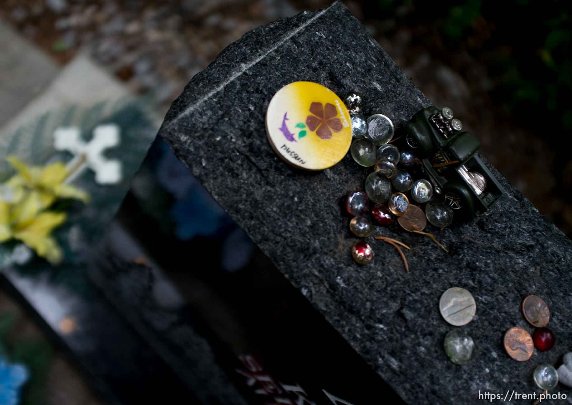 Trent Nelson  |  The Salt Lake City
At the memorial to six miners and three rescuers who died in the 2007 Crandall Canyon Mine disaster near Huntington, Utah, a marker for Kerry Allred. Photographed on Wednesday, August 1, 2012.