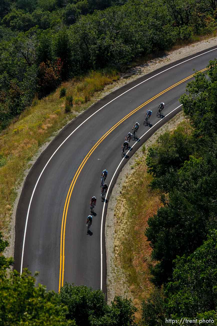 Trent Nelson  |  The Salt Lake Tribune
Riders descend into East Canyon during Stage 3 of the Tour of Utah at the top of East Canyon in Salt Lake City, Utah Thursday, August 9, 2012.