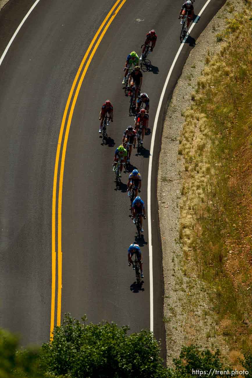 Trent Nelson  |  The Salt Lake Tribune
Riders descend into East Canyon during Stage 3 of the Tour of Utah at the top of East Canyon in Salt Lake City, Utah Thursday, August 9, 2012.