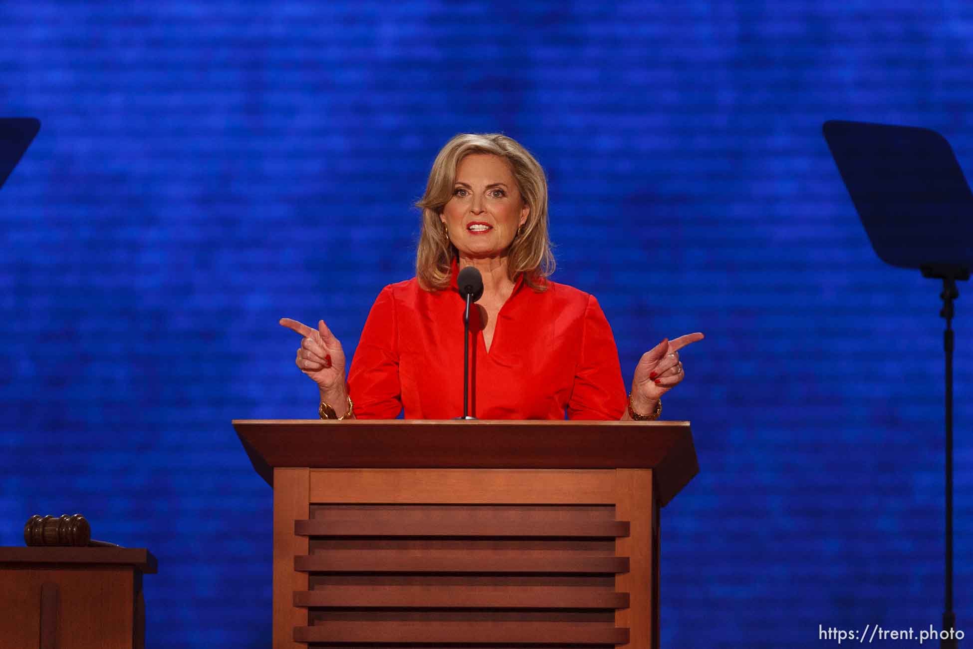 Trent Nelson  |  The Salt Lake Tribune
Ann Romney speaks on the first day of the Republican National Convention in Tampa, Florida, Tuesday, August 28, 2012.