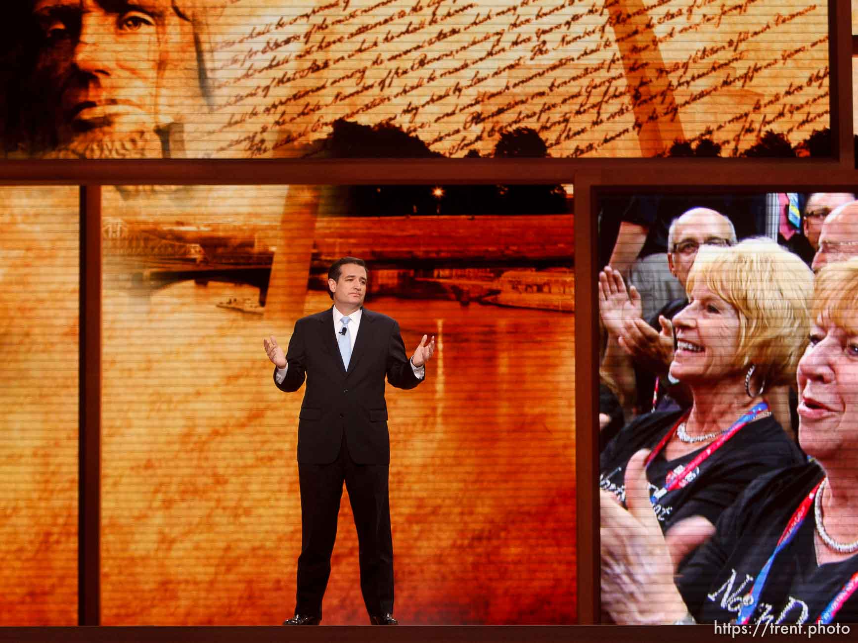 Trent Nelson  |  The Salt Lake Tribune
Ted Cruz speaks on the first day of the Republican National Convention in Tampa, Florida, Tuesday, August 28, 2012.