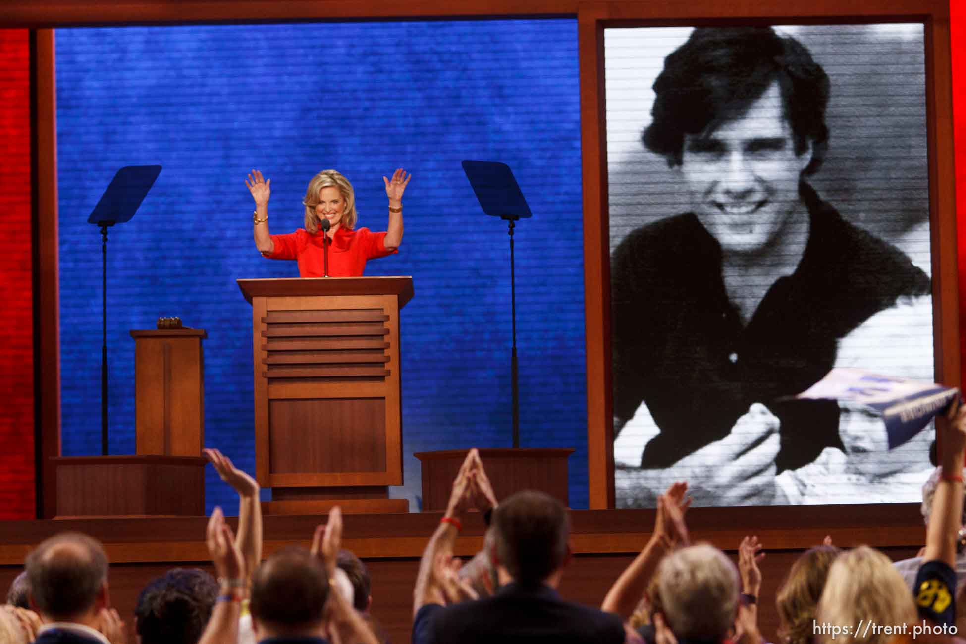 Trent Nelson  |  The Salt Lake Tribune
Ann Romney speaks on the first day of the Republican National Convention in Tampa, Florida, Tuesday, August 28, 2012.