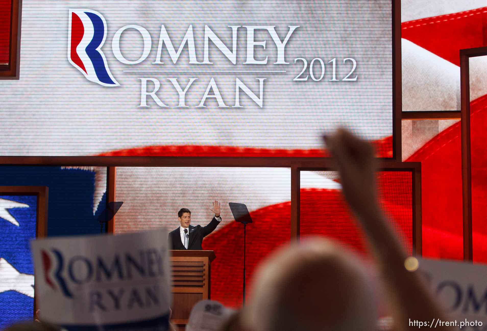 Trent Nelson  |  The Salt Lake Tribune
Paul Ryan, the nominee for Vice President, speaks at the Republican National Convention in Tampa, Florida, Wednesday, August 29, 2012.