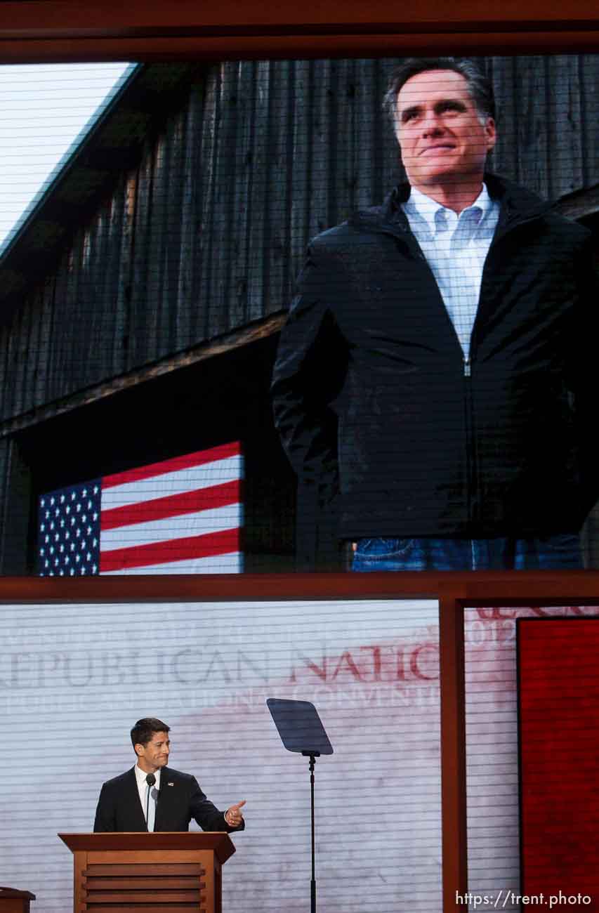 Trent Nelson  |  The Salt Lake Tribune
Paul Ryan, the nominee for Vice President, speaks at the Republican National Convention in Tampa, Florida, Wednesday, August 29, 2012.