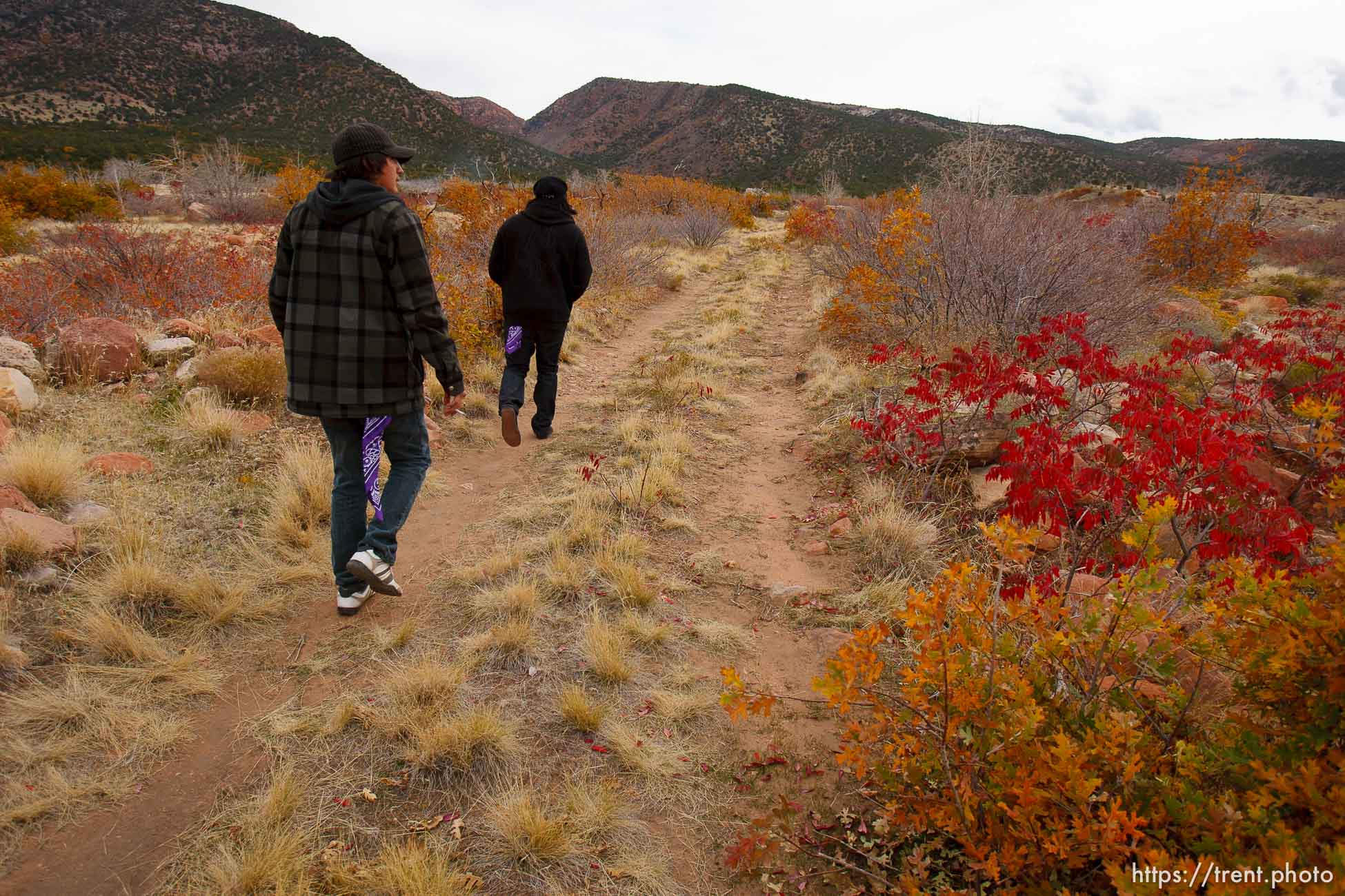 Trent Nelson  |  The Salt Lake Tribune
Charlie Lafferty and Greg Anderson walk to at the spot they believe Corey Kanosh's body ended up after he was shot by a Millard County deputy following a high speed chase. The family of Corey Kanosh held a press conference Tuesday October 23, 2012 in Kanosh, Utah, seeking answers in Kanosh's death. Lafferty is Kanosh's cousin and Anderson is Kanosh's brother.