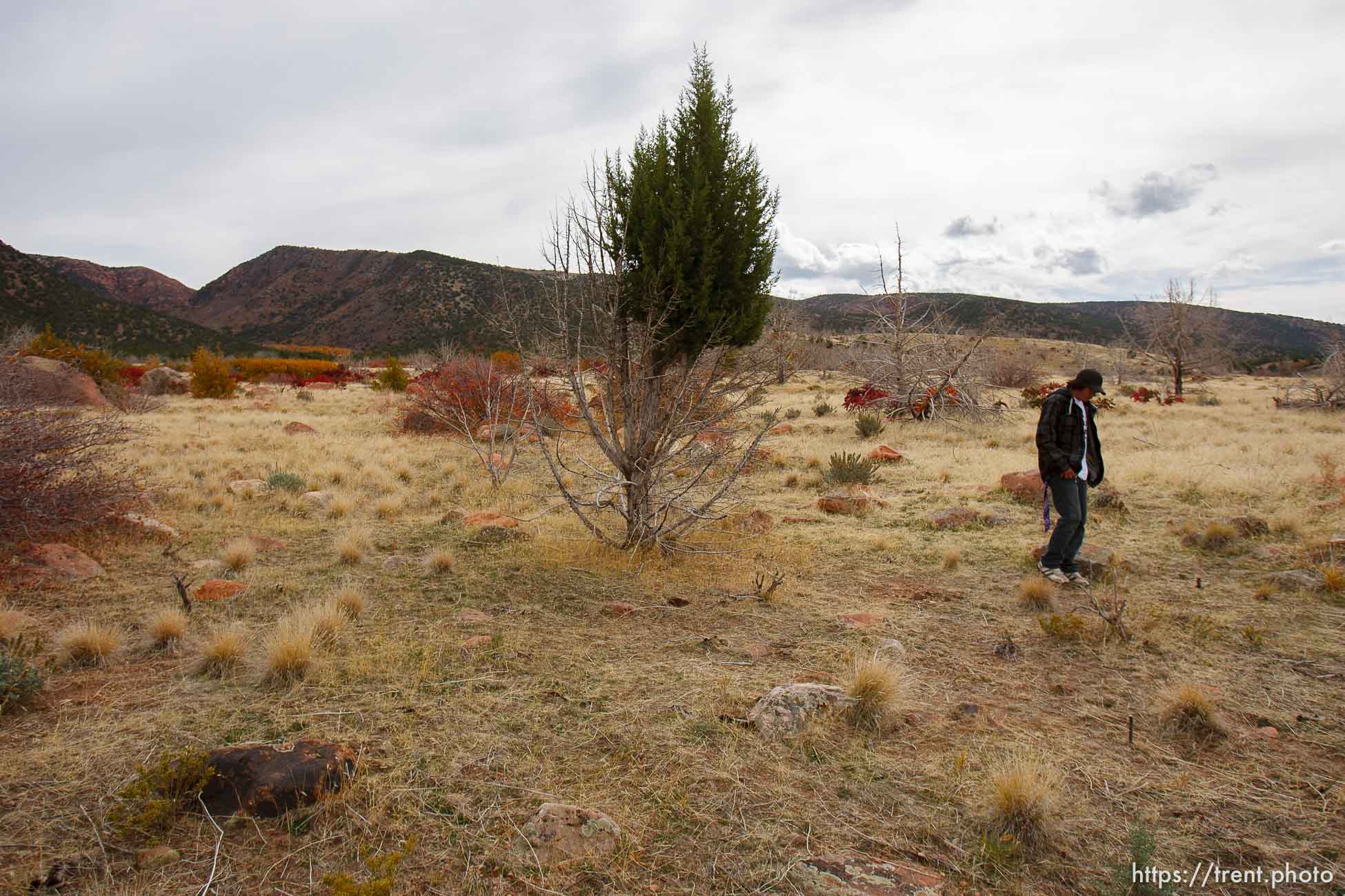 Trent Nelson  |  The Salt Lake Tribune
Charlie Lafferty at the spot he believes his cousin, Corey Kanosh's body ended up after he was shot by a Millard County deputy following a high speed chase. The family of Corey Kanosh held a press conference Tuesday October 23, 2012 in Kanosh, Utah, seeking answers in Kanosh's death.