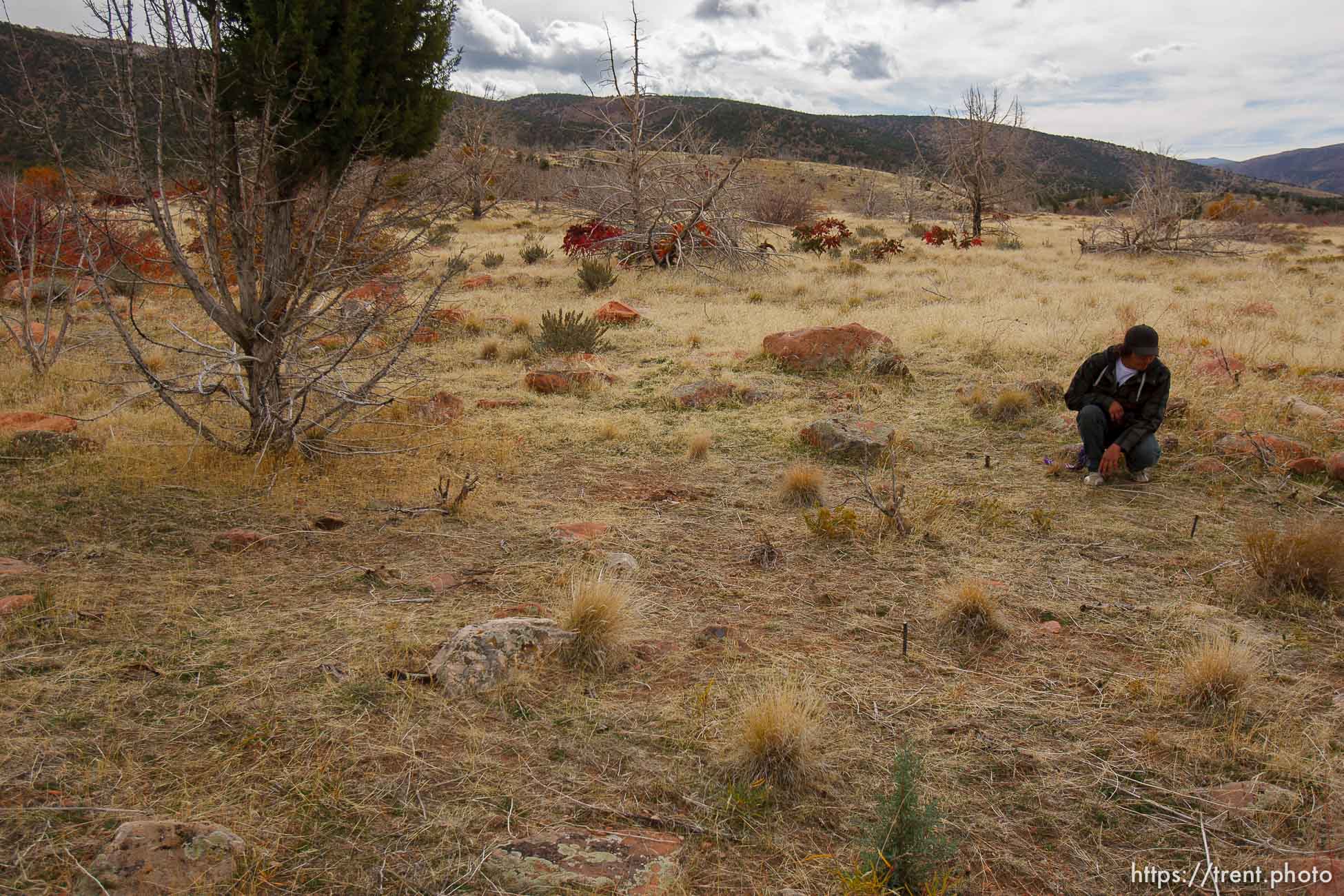 Trent Nelson  |  The Salt Lake Tribune
Charlie Lafferty at the spot he believes his cousin, Corey Kanosh's body ended up after he was shot by a Millard County deputy following a high speed chase. The family of Corey Kanosh held a press conference Tuesday October 23, 2012 in Kanosh, Utah, seeking answers in Kanosh's death.