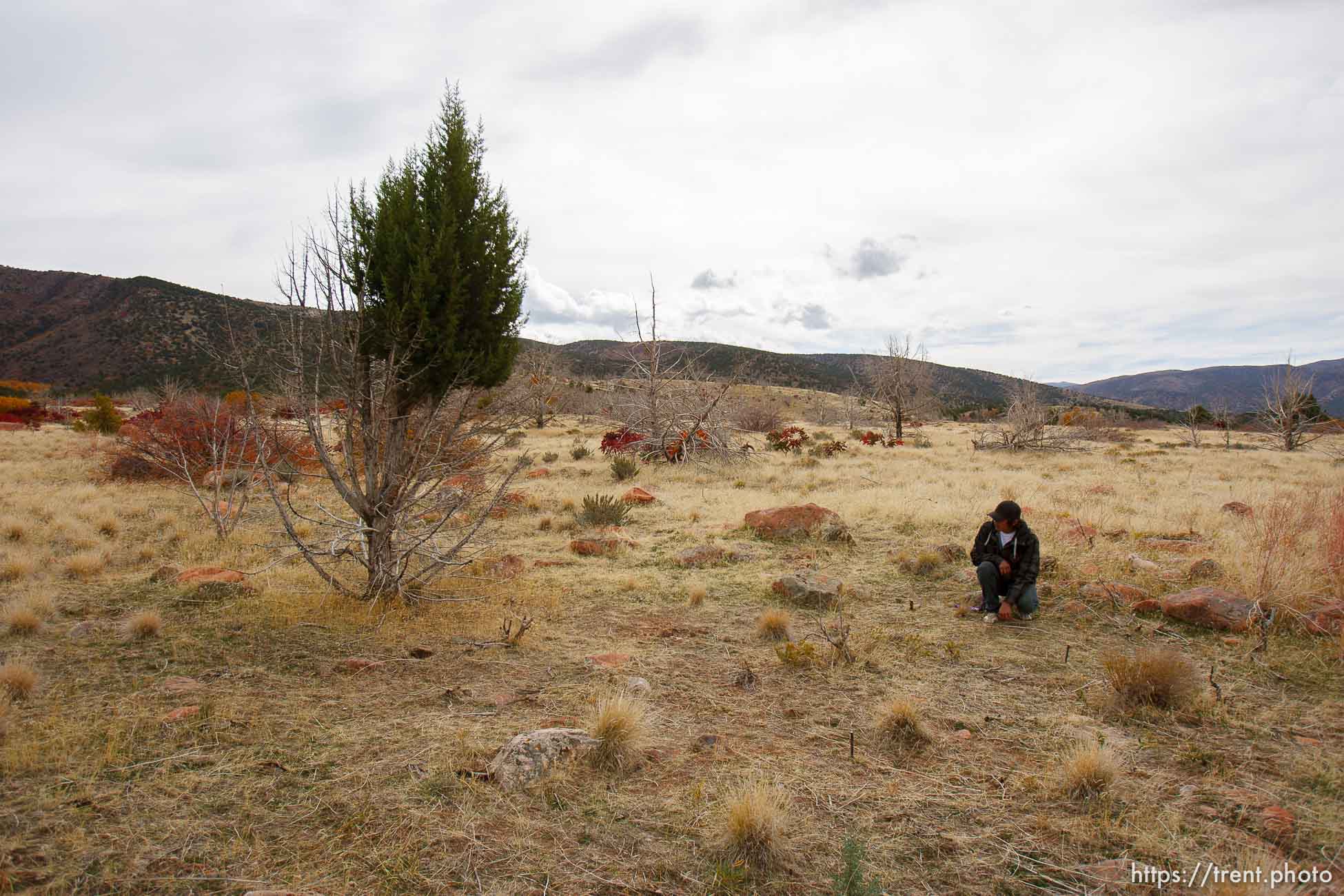 Trent Nelson  |  The Salt Lake Tribune
Charlie Lafferty at the spot he believes his cousin, Corey Kanosh's body ended up after he was shot by a Millard County deputy following a high speed chase. The family of Corey Kanosh held a press conference Tuesday October 23, 2012 in Kanosh, Utah, seeking answers in Kanosh's death.