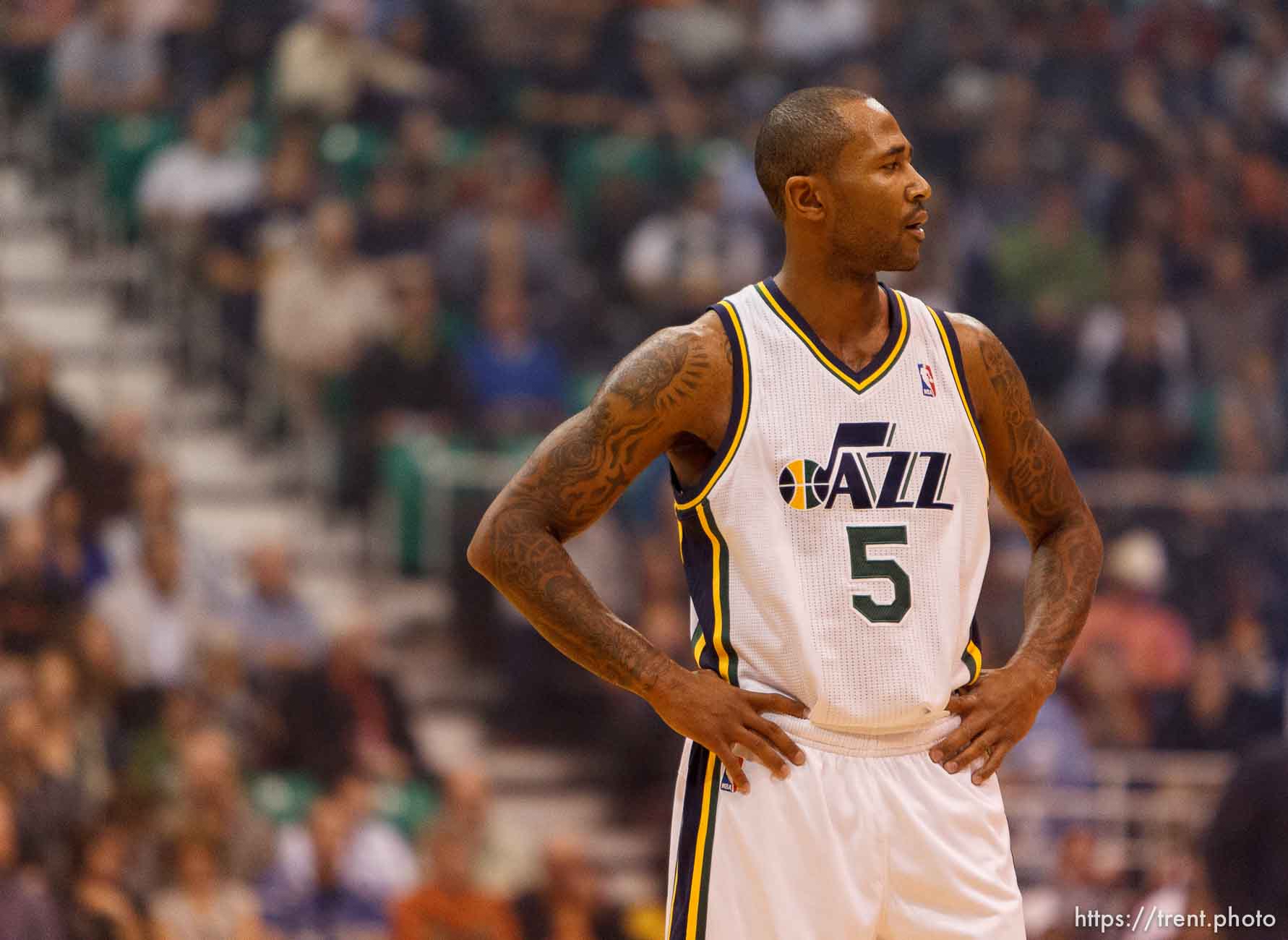 Trent Nelson  |  The Salt Lake Tribune
Utah Jazz guard Mo Williams (5) on the court as the Utah Jazz host the Dallas Mavericks, NBA basketball, Wednesday October 31, 2012 at EnergySolutions Arena in Salt Lake City, Utah.