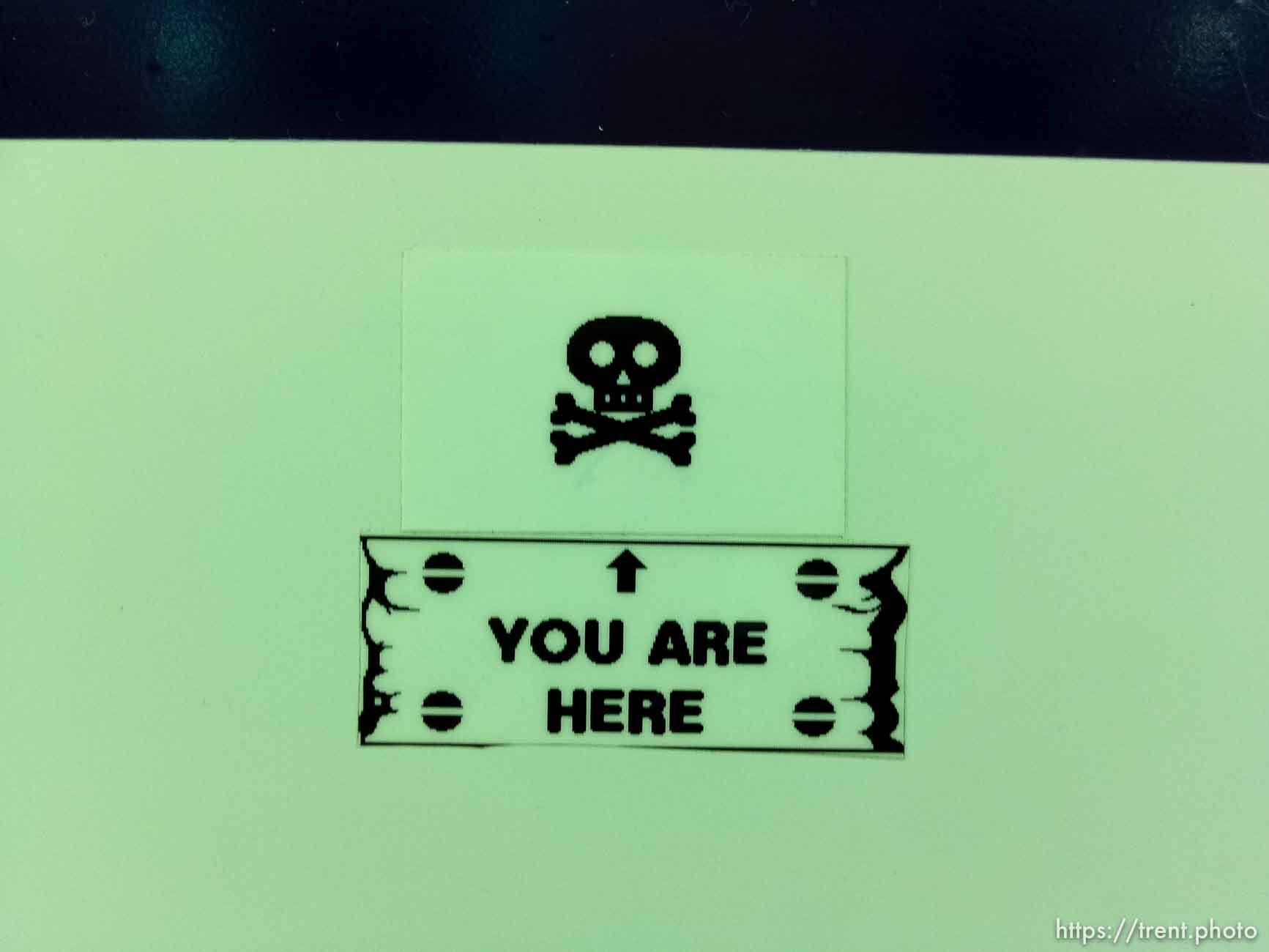 you are here skull sign