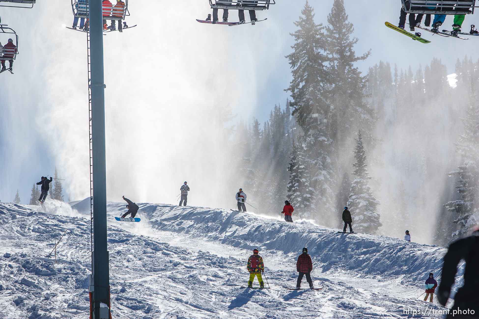 Trent Nelson  |  The Salt Lake Tribune
The ski lifts are full on opening day at Brighton Ski Resort, Tuesday November 13, 2012 in Brighton.