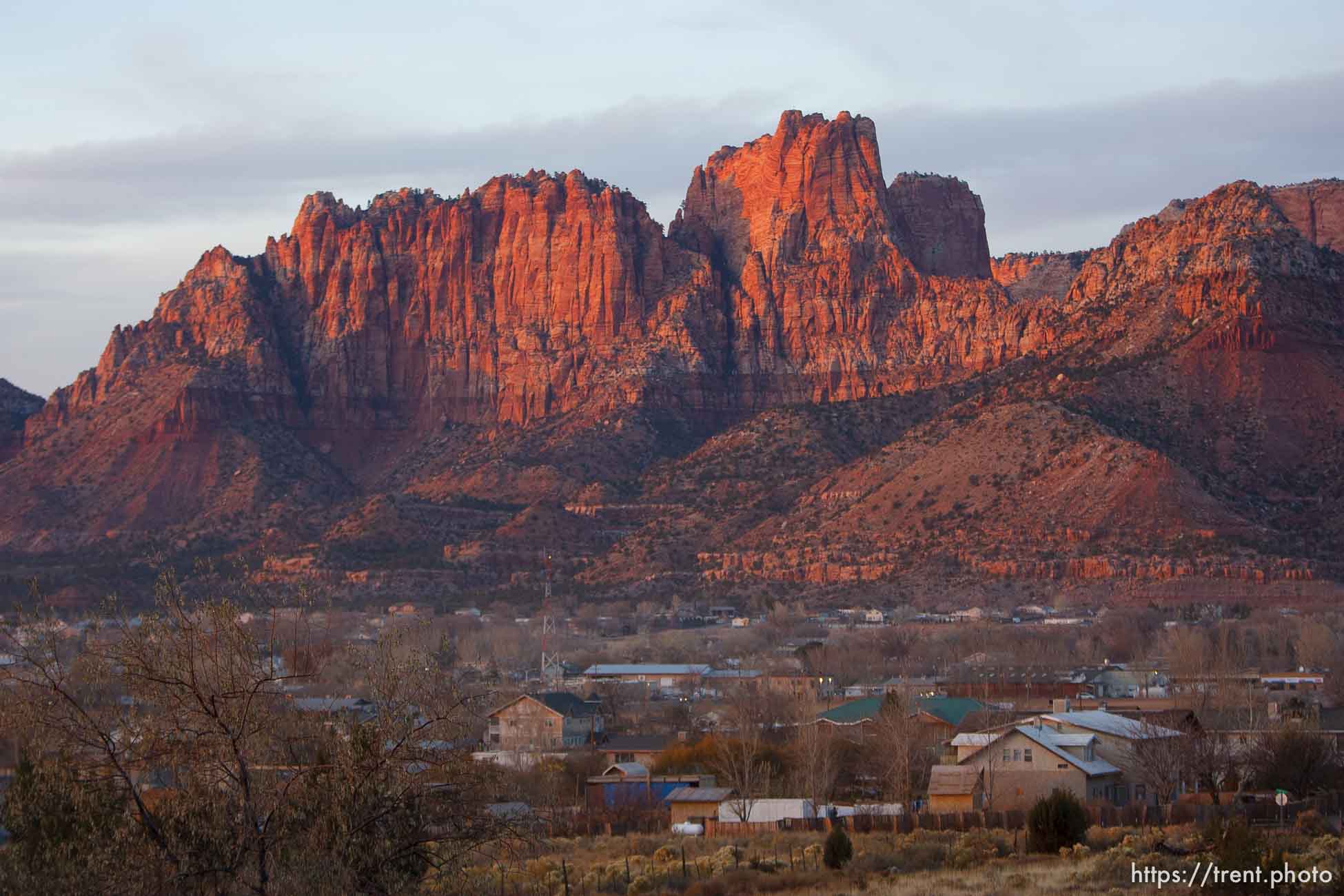 Trent Nelson  |  The Salt Lake Tribune
The sun sets on the community of Colorado City, Arizona and Hildale, Utah Thursday November 29, 2012.